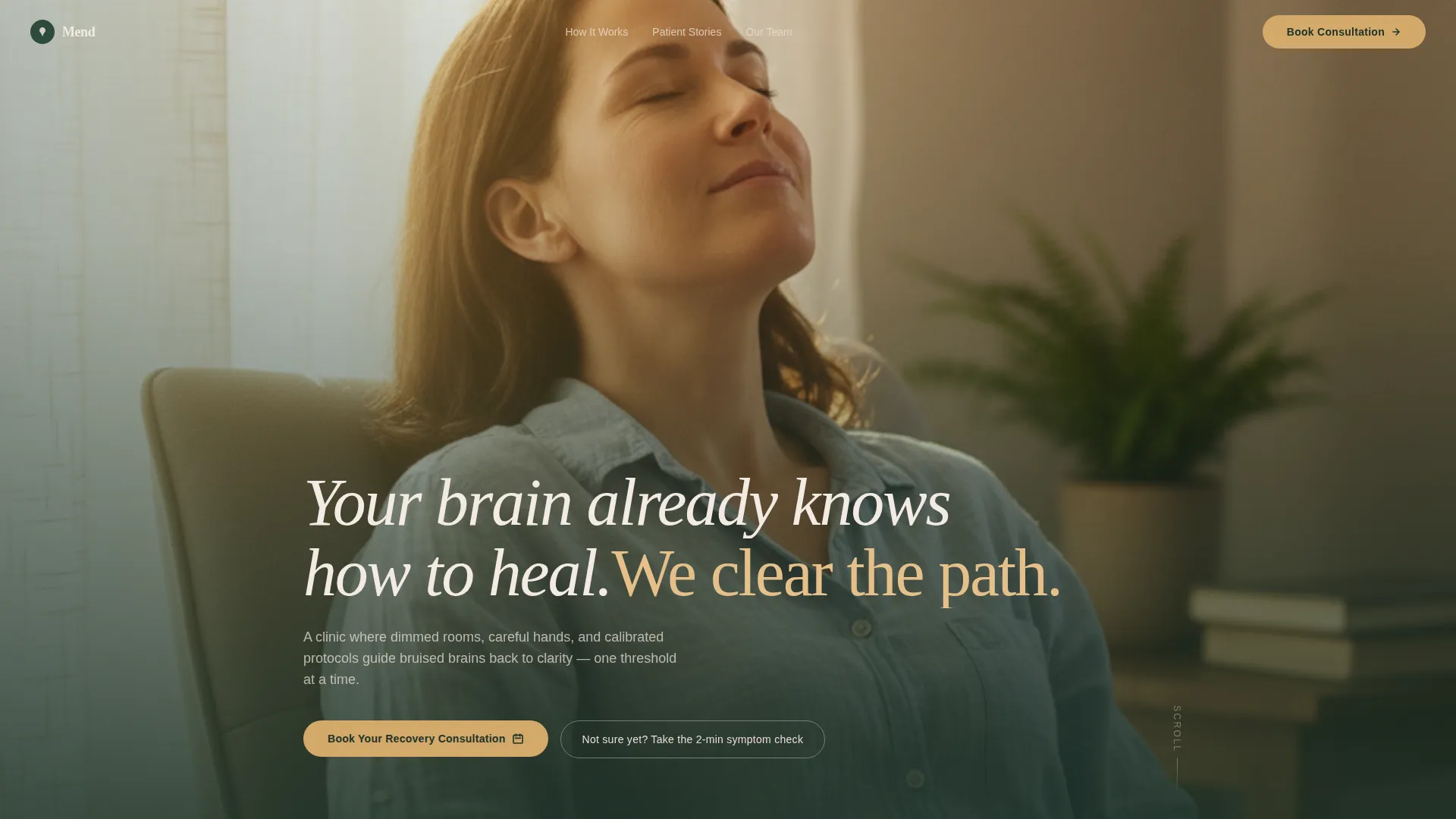 Concussion Recovery Clinic Landing Page Template