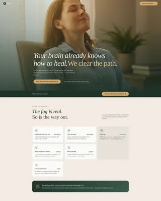 Concussion Recovery Clinic Landing Page Template