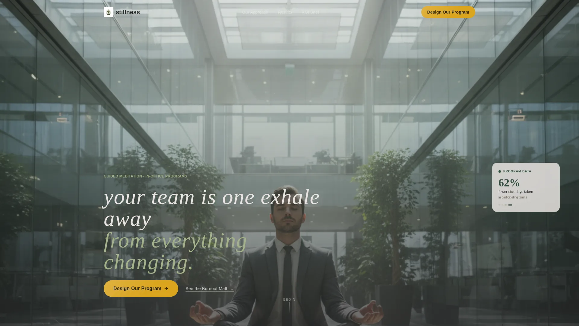 Corporate Meditation Program Landing Page Template