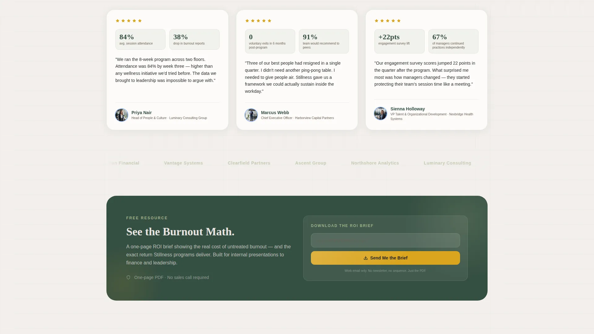 Corporate Meditation Program Landing Page Template