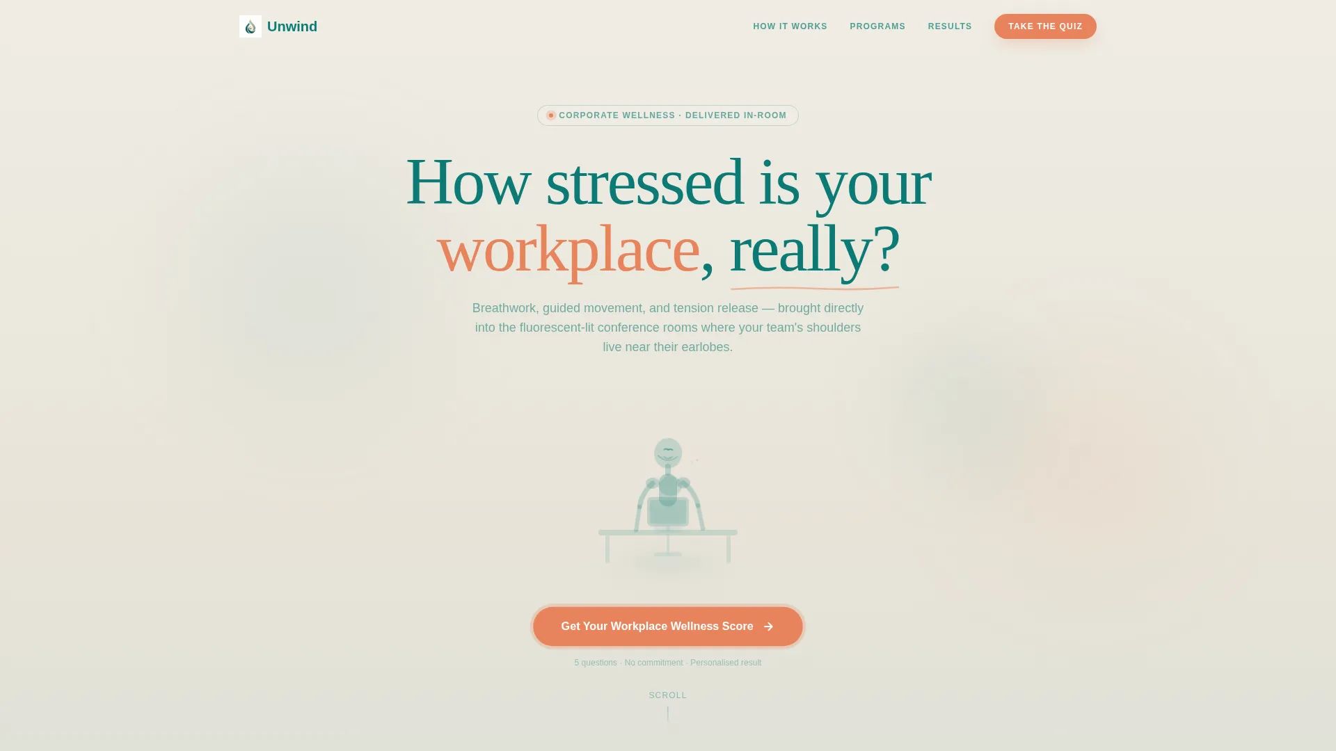 Corporate Yoga & Wellness Quiz Landing Page Template