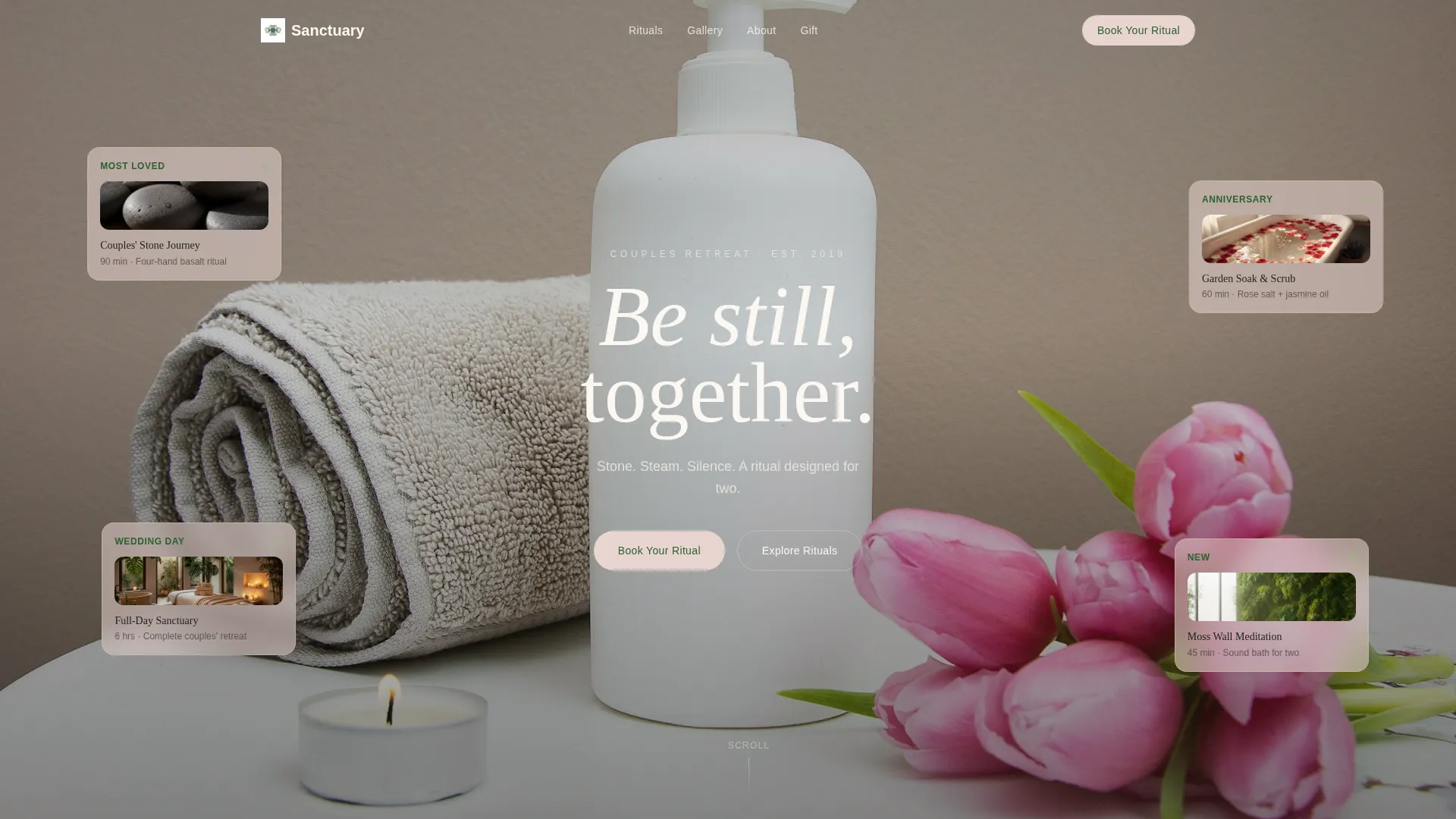Couples & Luxury Spa Retreat Booking Website Template