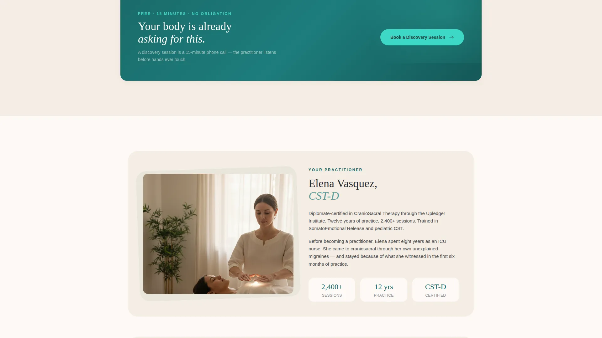 Craniosacral Therapy Landing Page Template