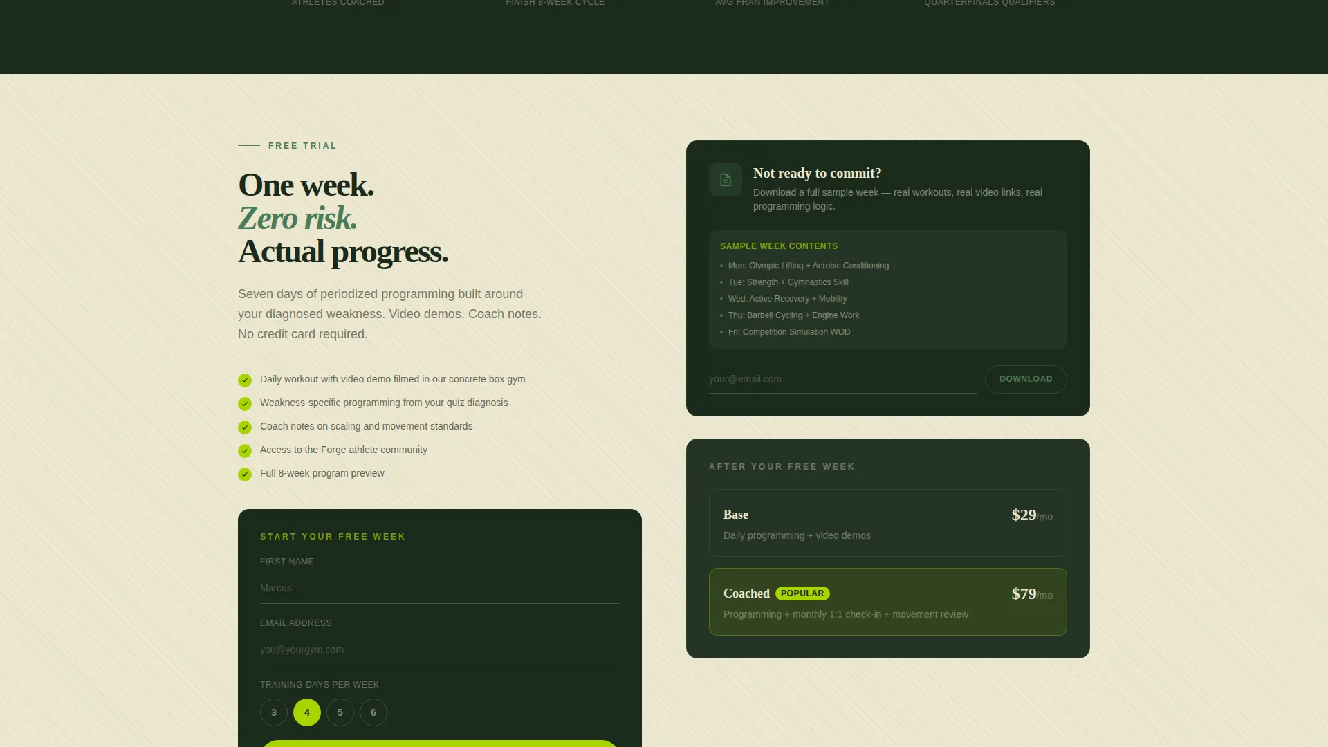 CrossFit Coaching Landing Page Template