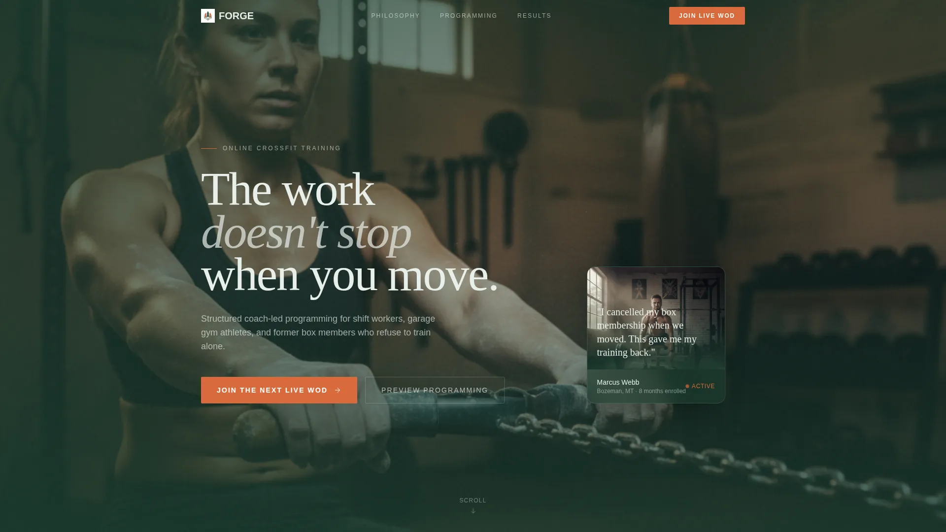 CrossFit Online Training Program Landing Page Template
