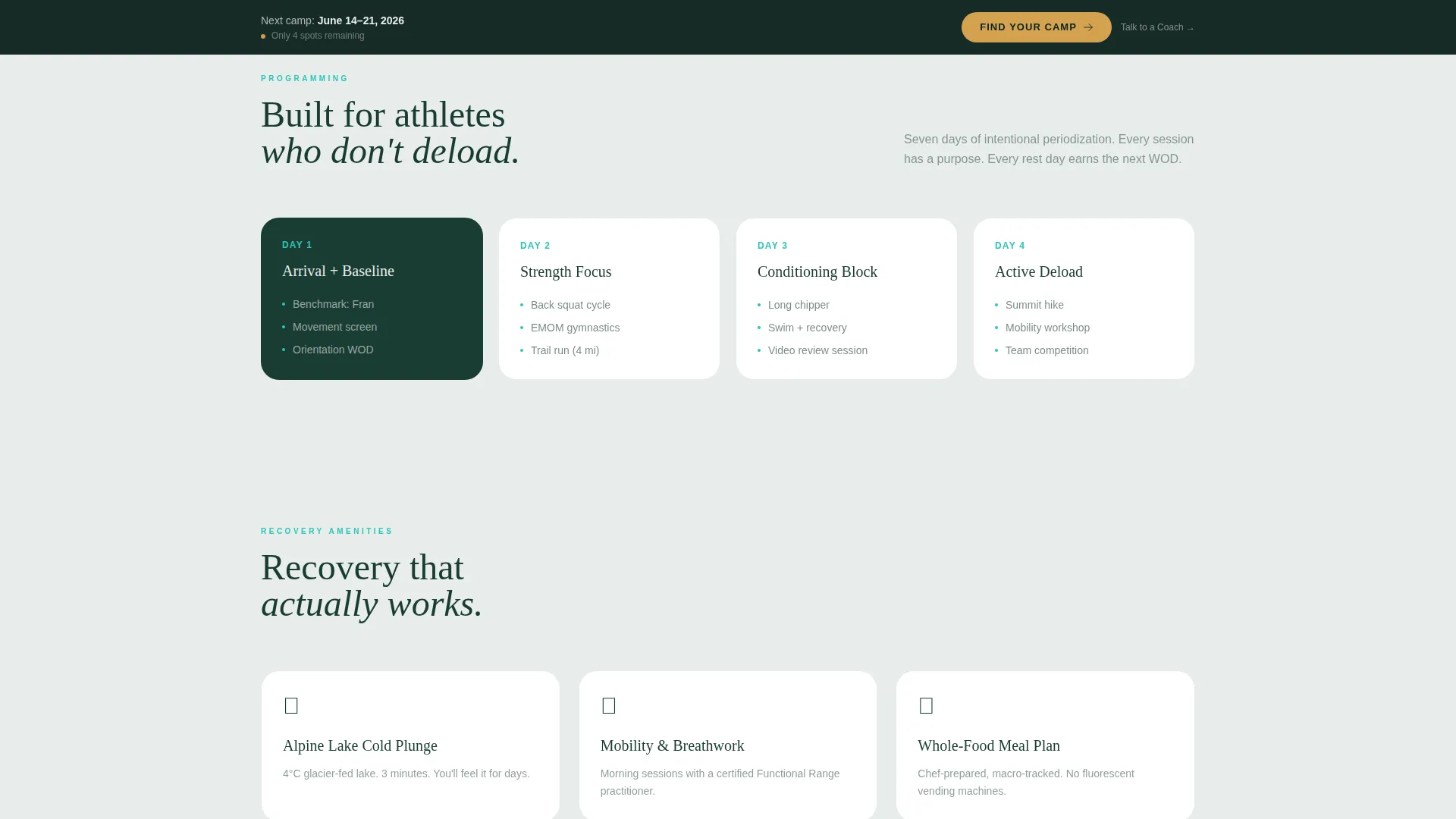 Personalized CrossFit Retreat Landing Page Template