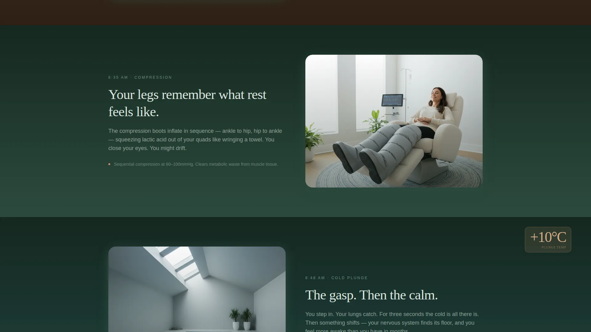 Cryotherapy & Recovery Studio Landing Page Template