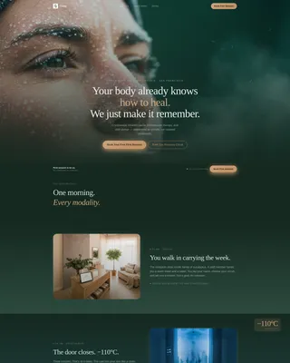 Cryotherapy & Recovery Studio Landing Page Template