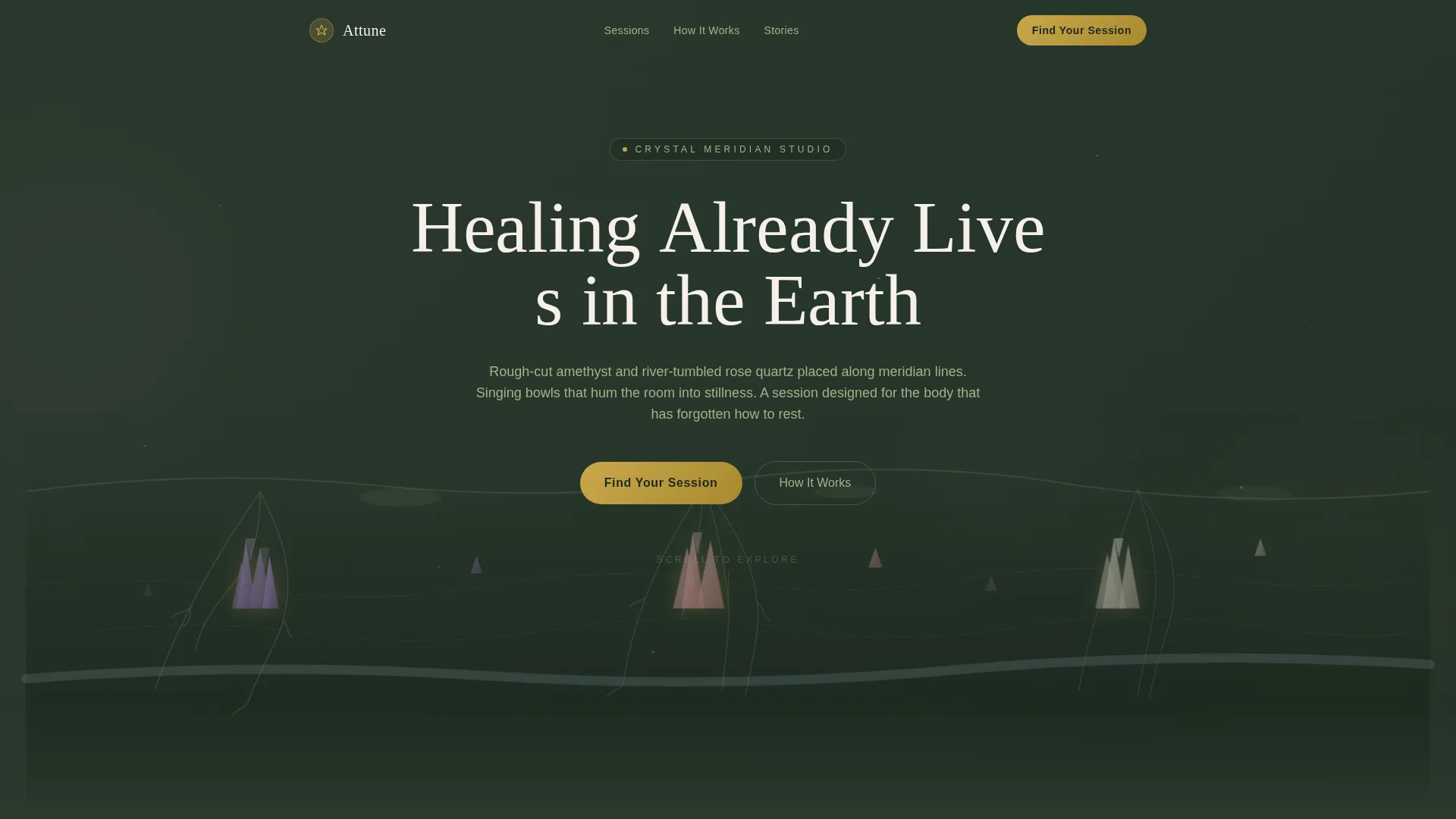 Crystal Healing Studio Landing Page Template