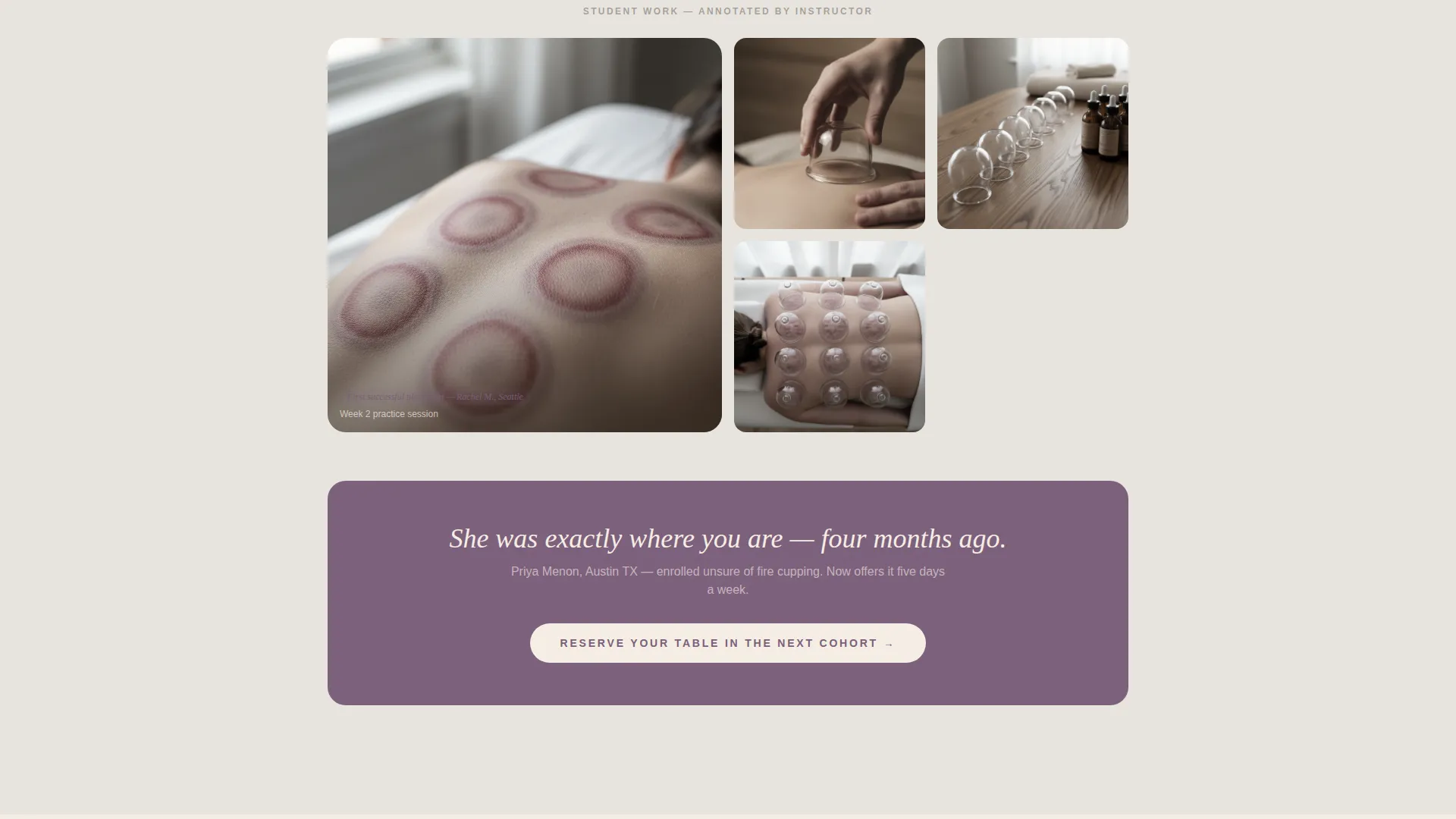Cupping Therapy Online Course Landing Page