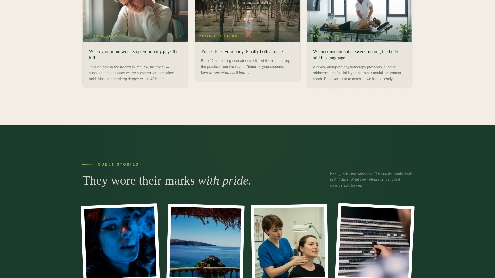 Cupping Therapy Retreat Landing Page Template