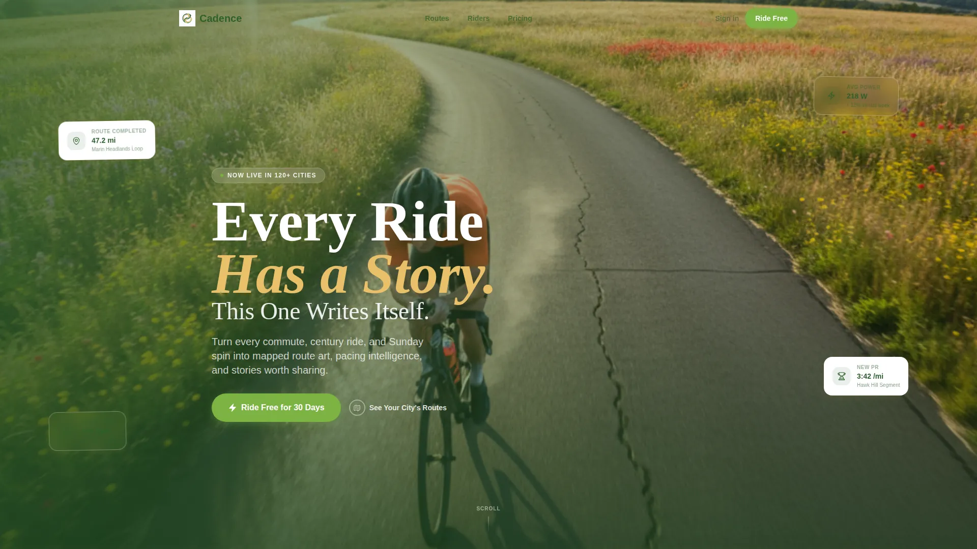 Dynamic Cycling App Landing Page Template