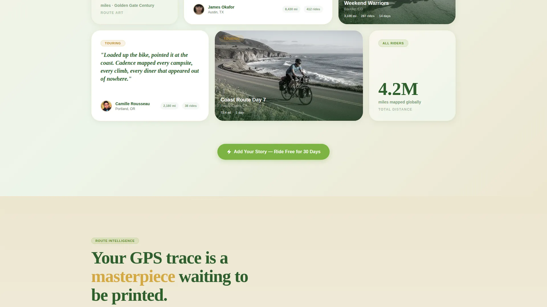 Dynamic Cycling App Landing Page Template