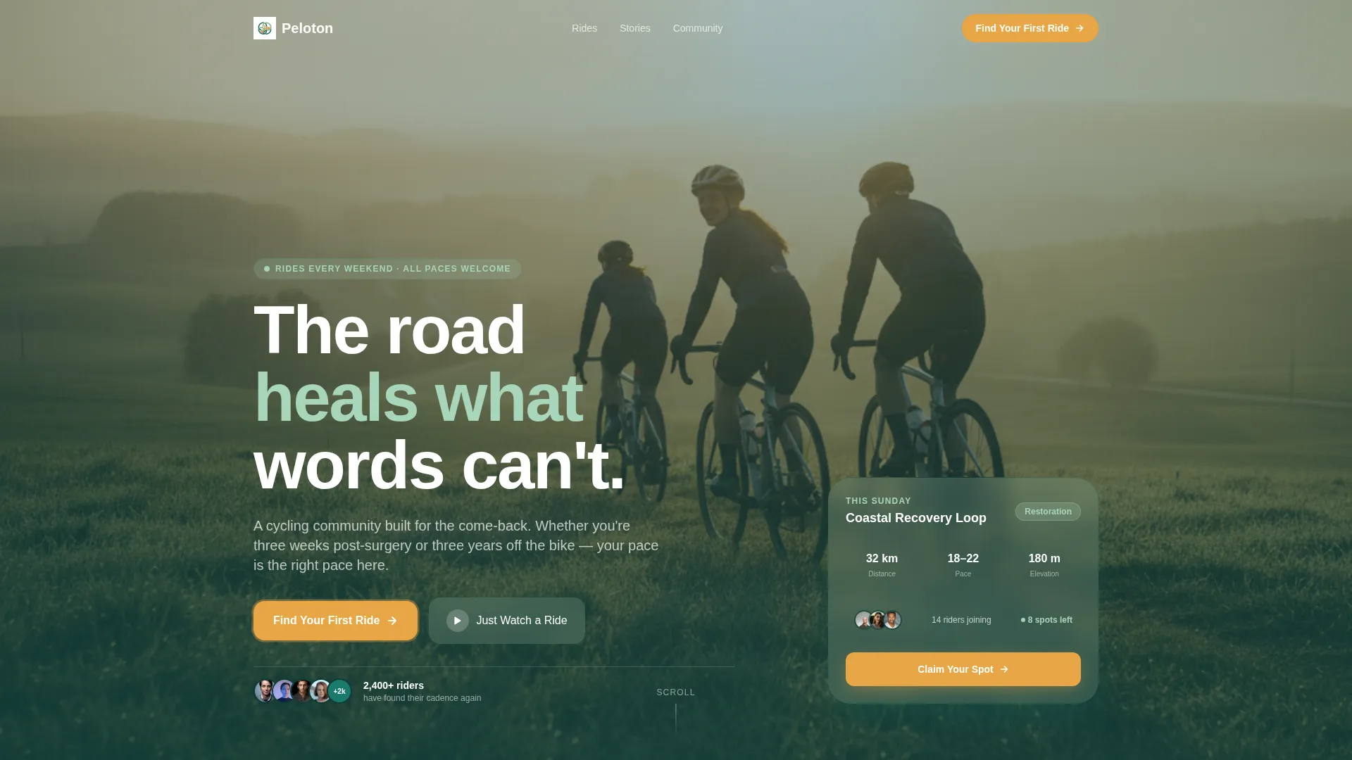 Community Landing Page Template - Teal Card Grid