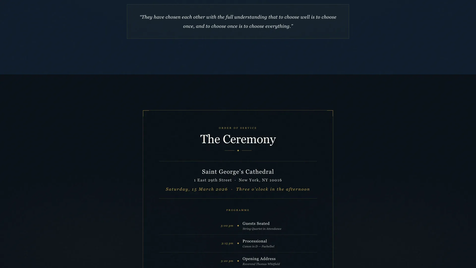 Art Deco Wedding Landing Page Template
