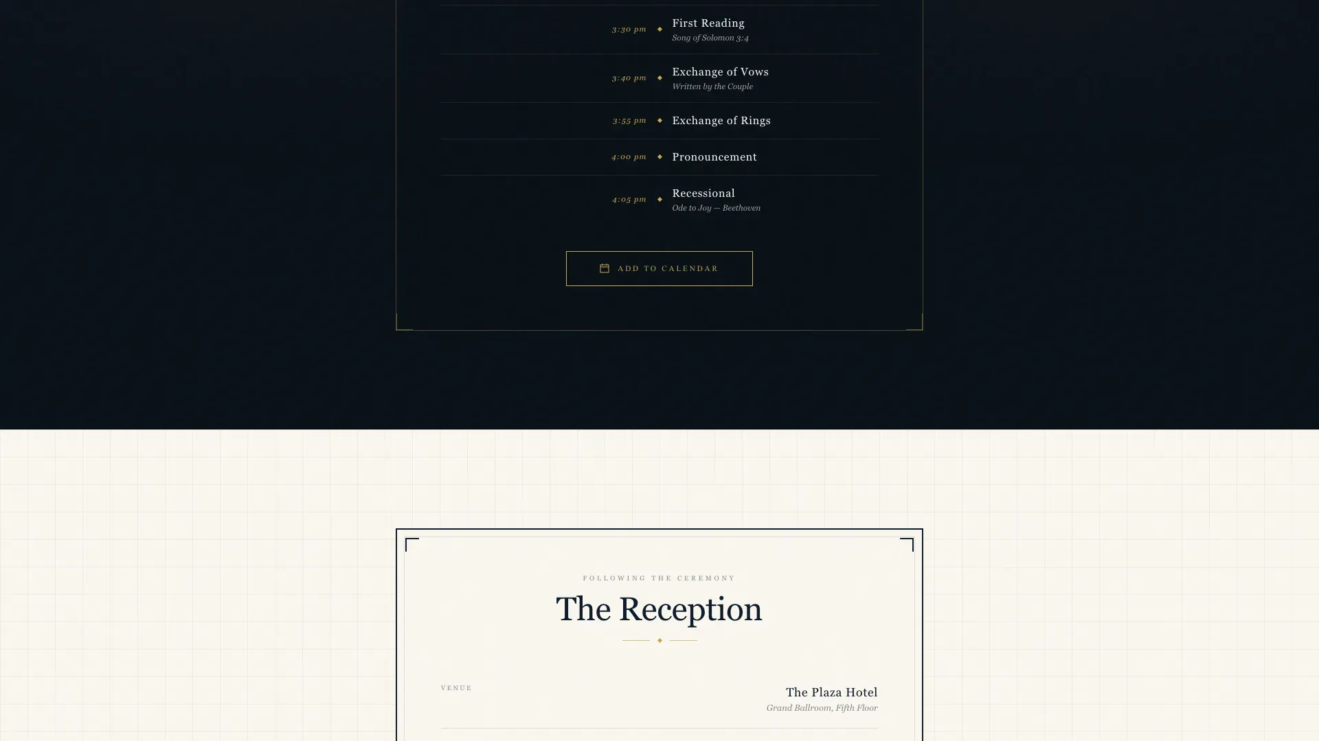Art Deco Wedding Landing Page Template