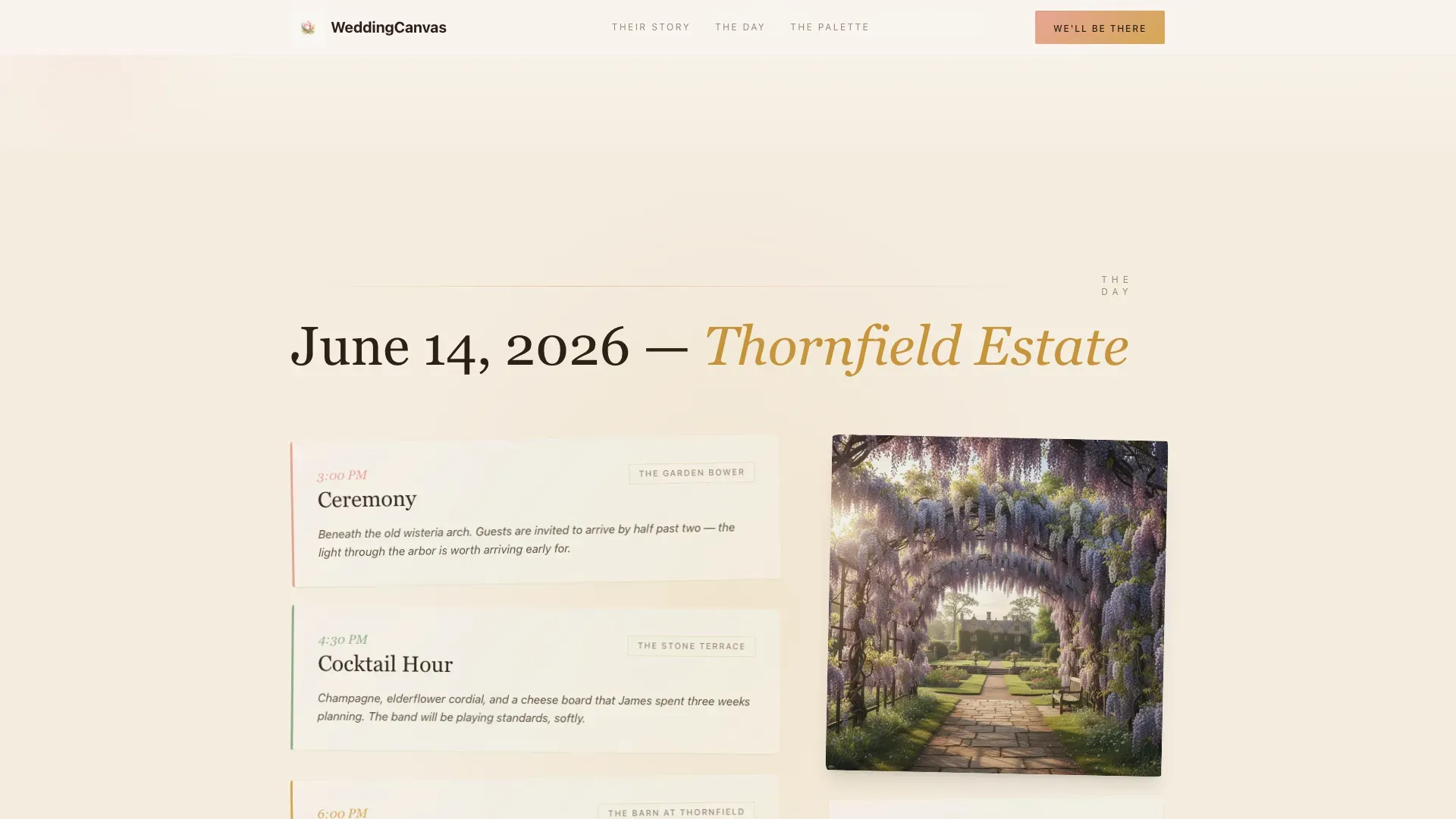 Bespoke Wedding Stationery Landing Page Template