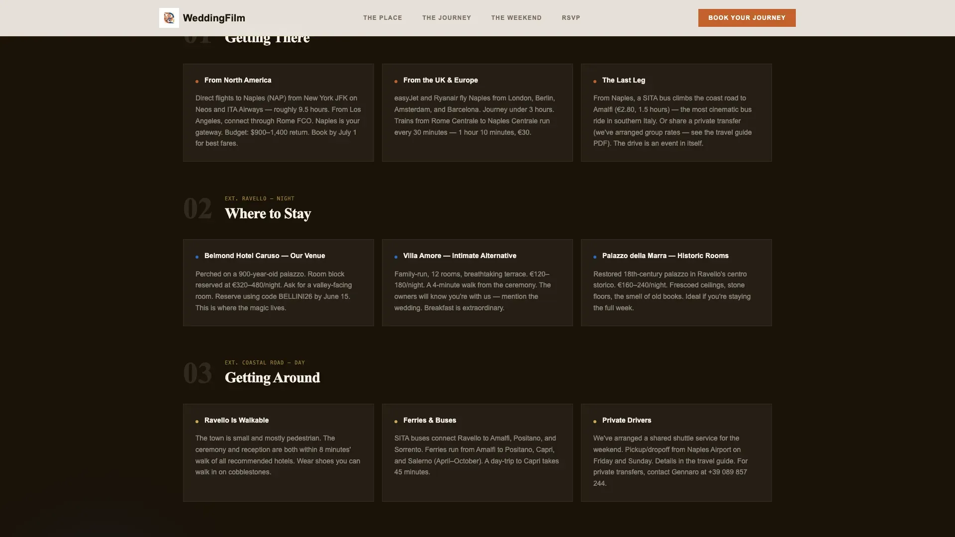 Cinematic Destination Wedding Landing Page Template