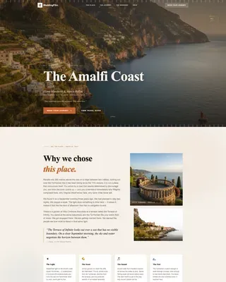 Cinematic Destination Wedding Landing Page Template