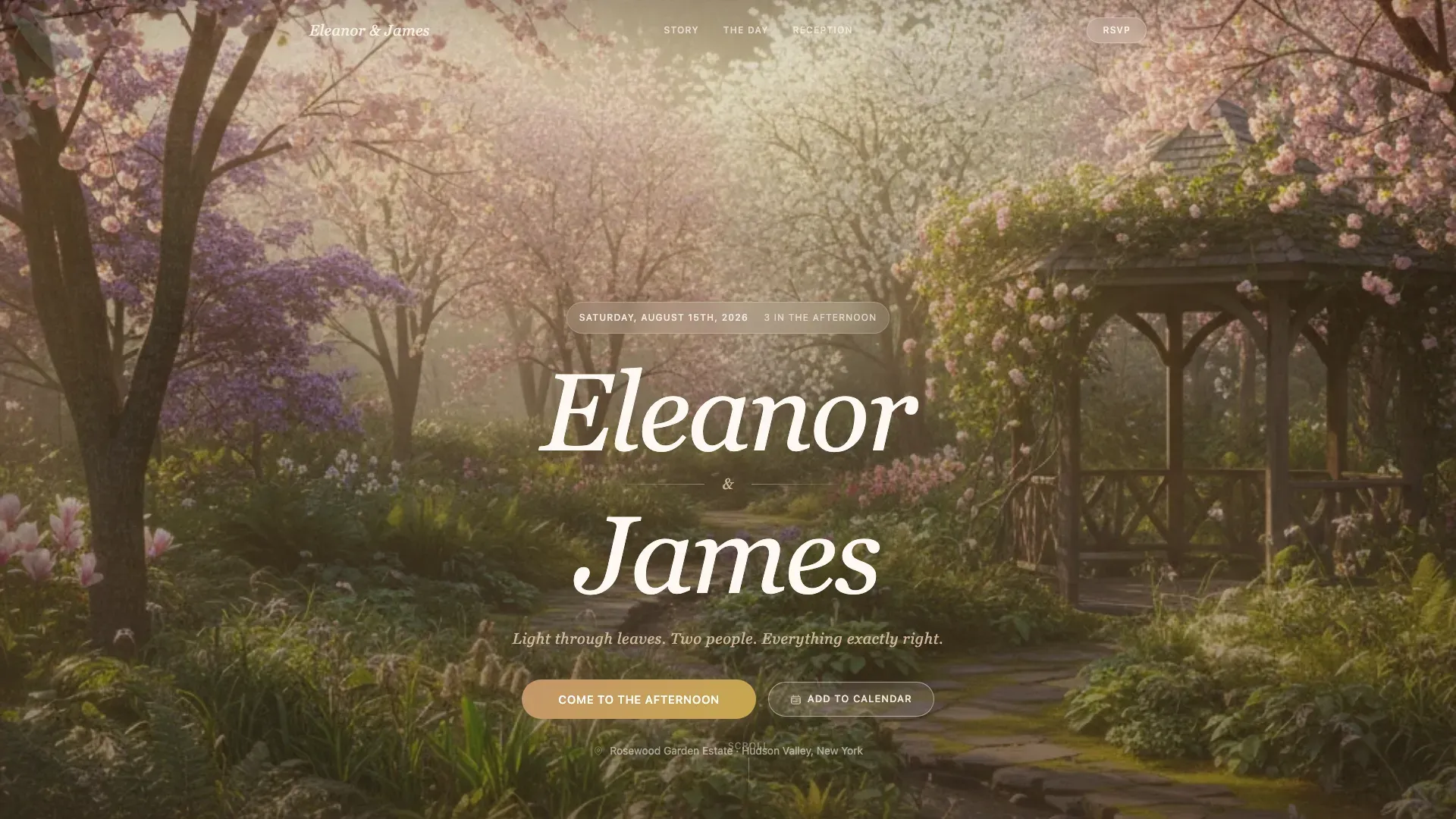 Romantic Wedding Invitation Landing Page Template