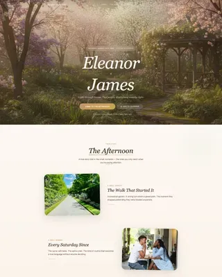 Romantic Wedding Invitation Landing Page Template