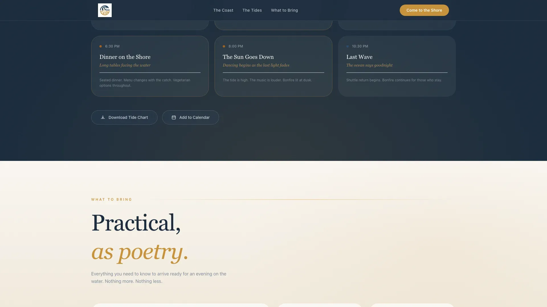 Cinematic Coastal Beach Wedding Landing Page Template
