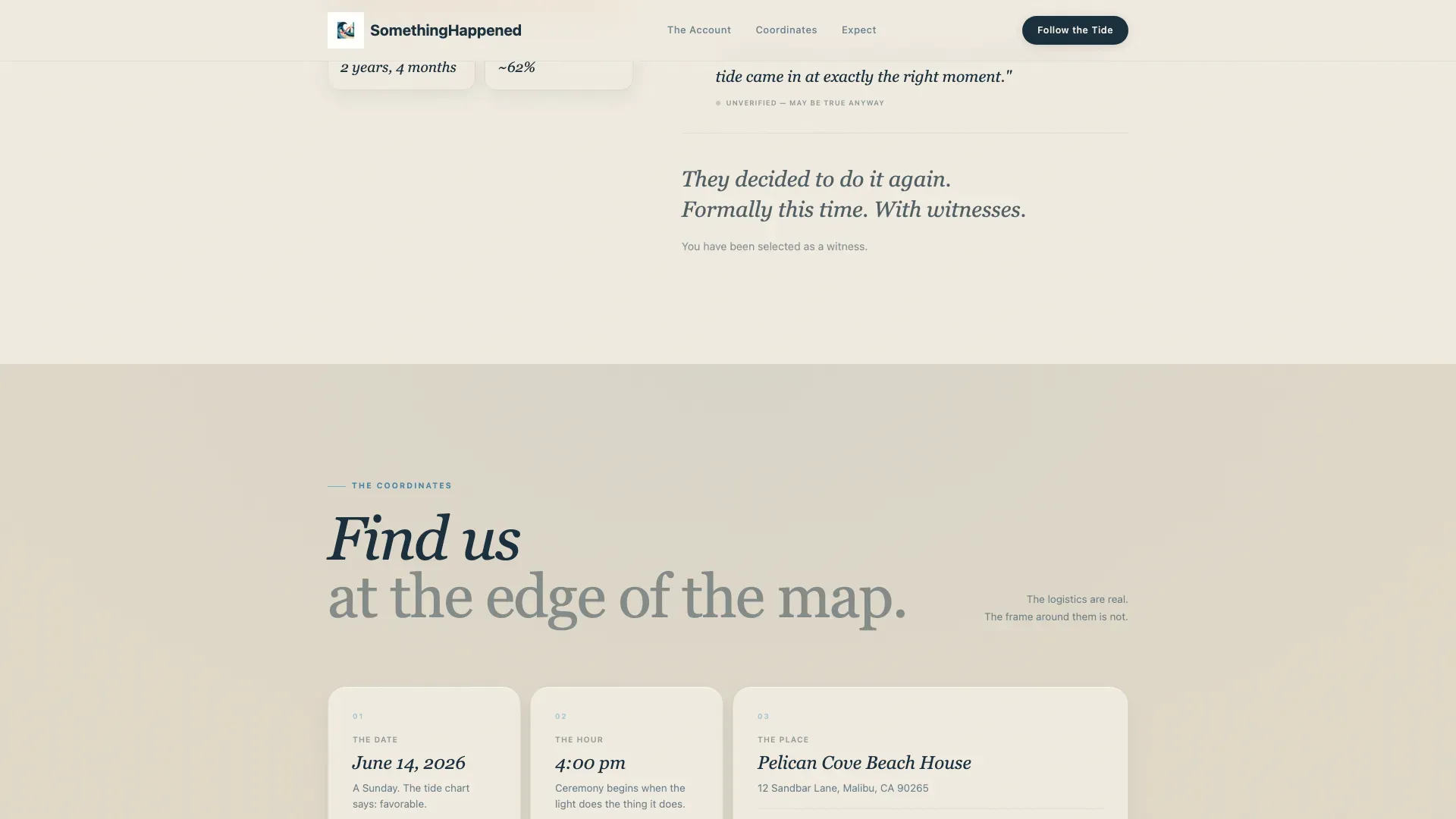 Poetic Destination Wedding Landing Page Template