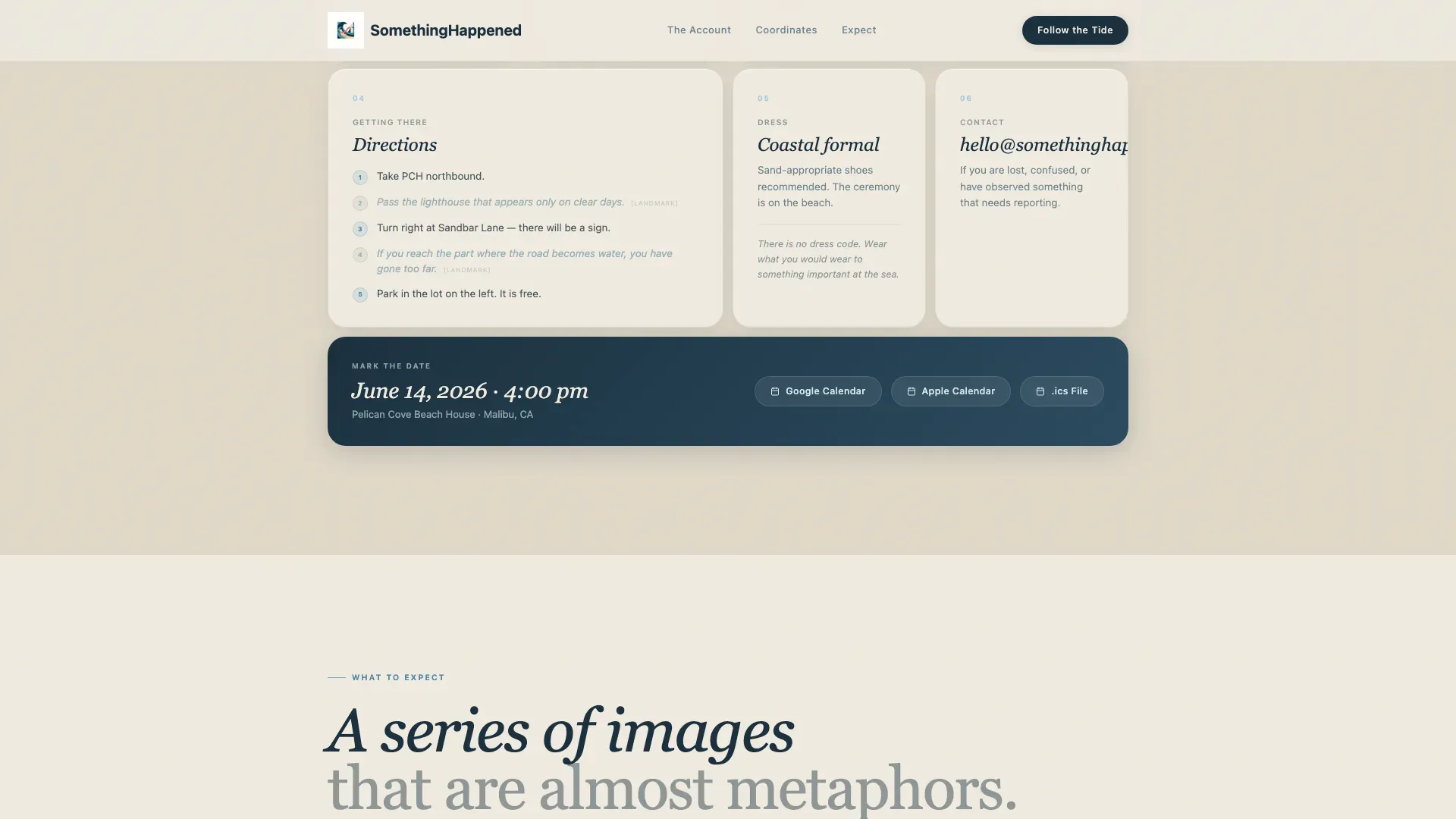 Poetic Destination Wedding Landing Page Template
