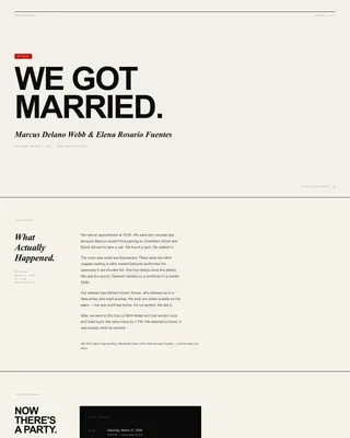Intimate Elopement Announcement Landing Page Template