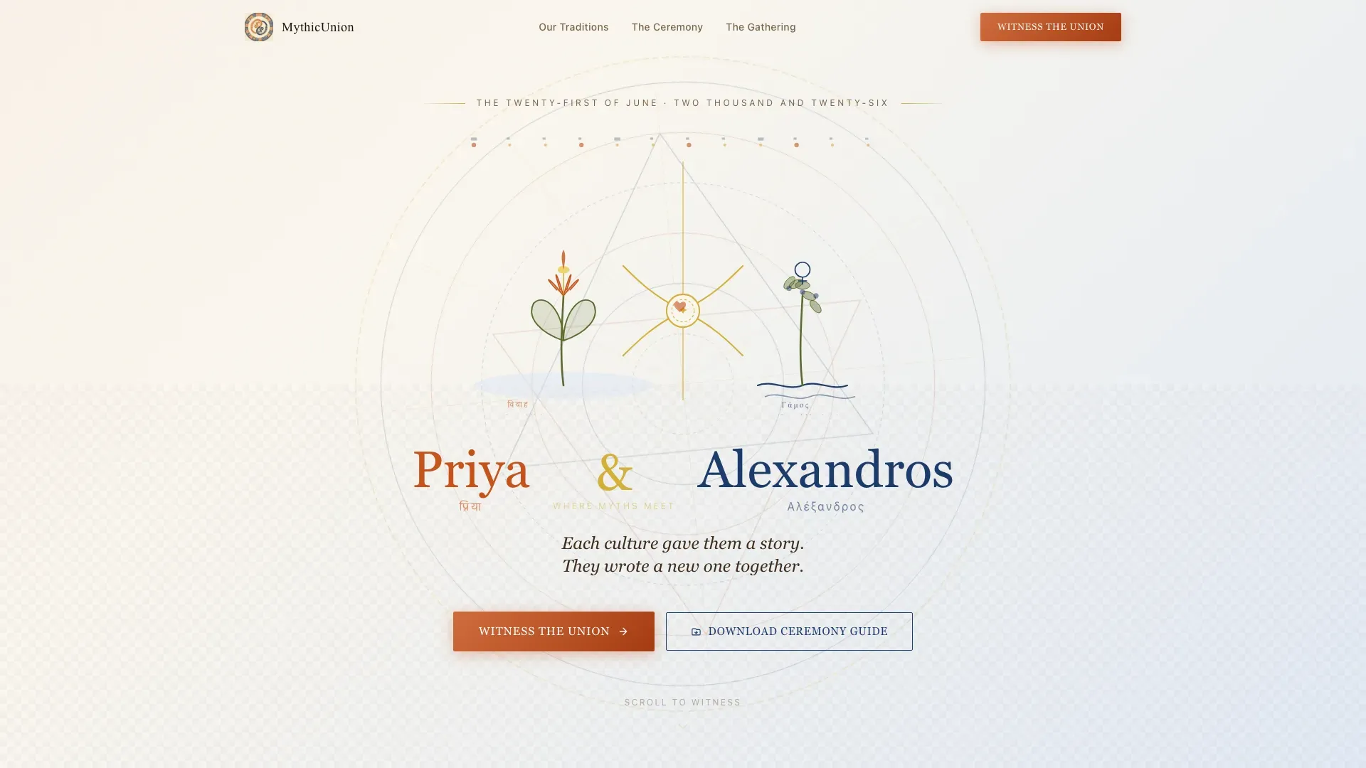 Intercultural Wedding Landing Page Template