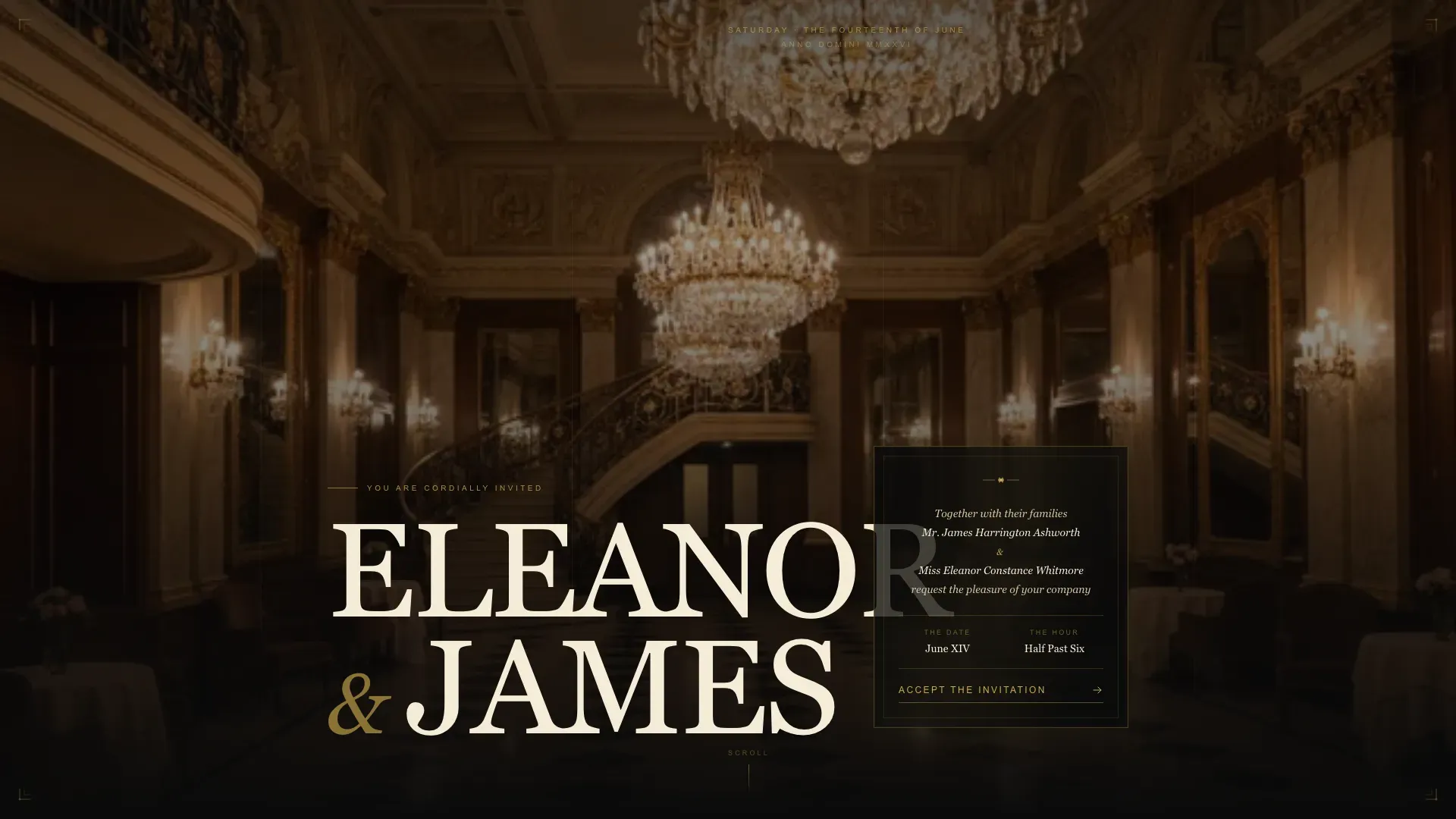 Vintage Wedding Landing Page Template | Era Immersion