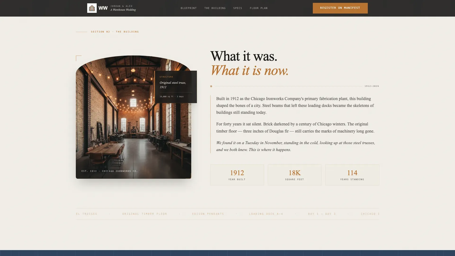 Industrial Vintage Celebration Landing Page Template