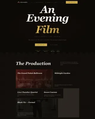 Cinematic Black Tie Wedding Landing Page Template