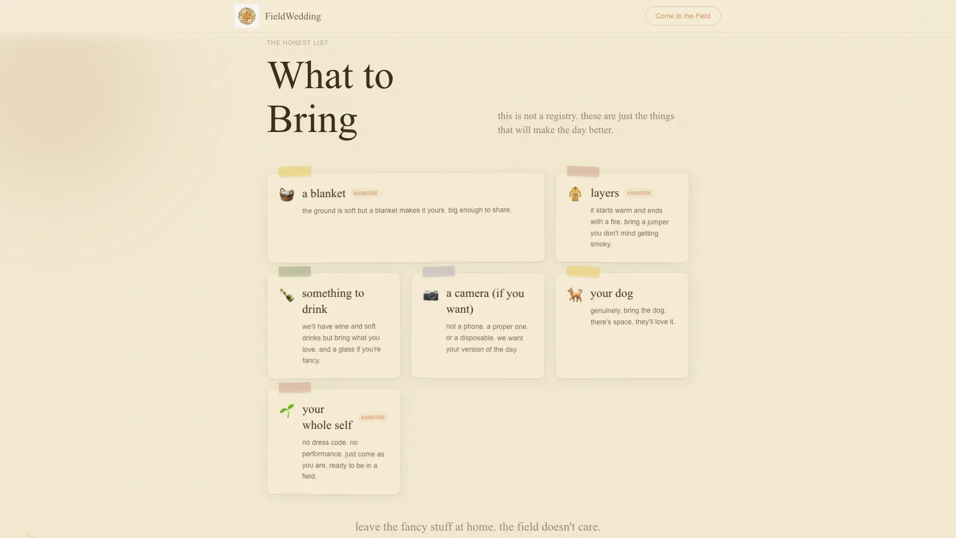 Field Wedding Landing Page Template | Handcrafted Design