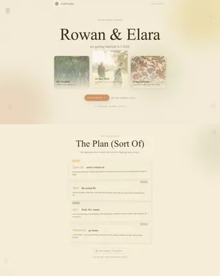 Field Wedding Landing Page Template | Handcrafted Design