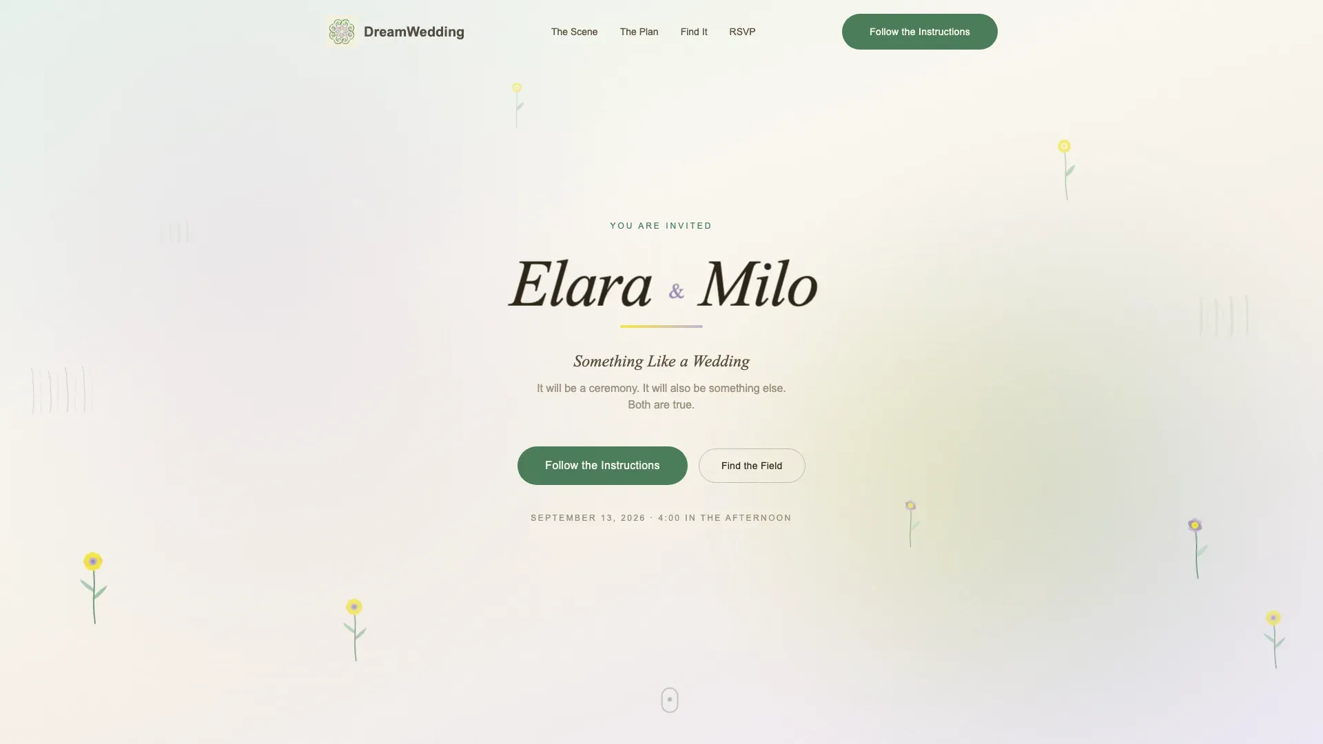 Whimsical Bohemian Invitation Landing Page Template
