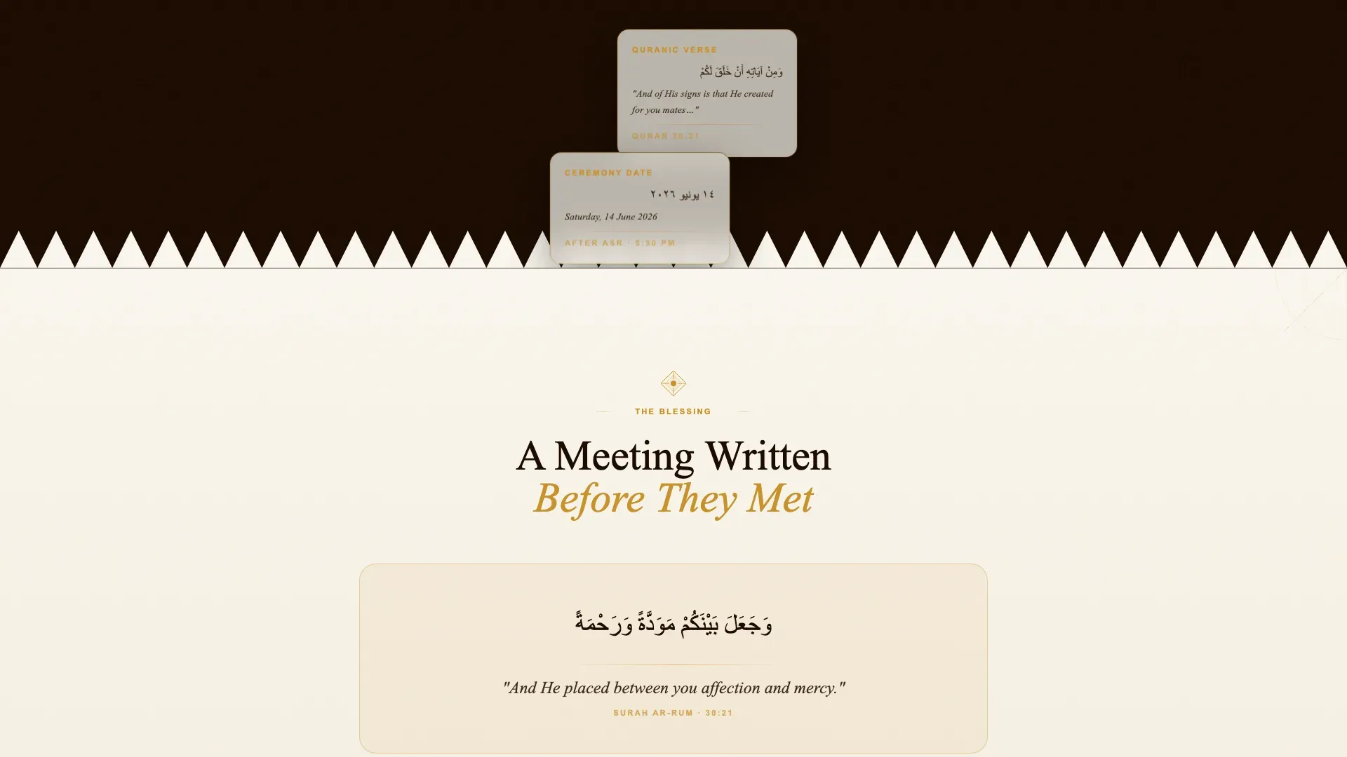 Devoted Faith Ceremony Landing Page Template