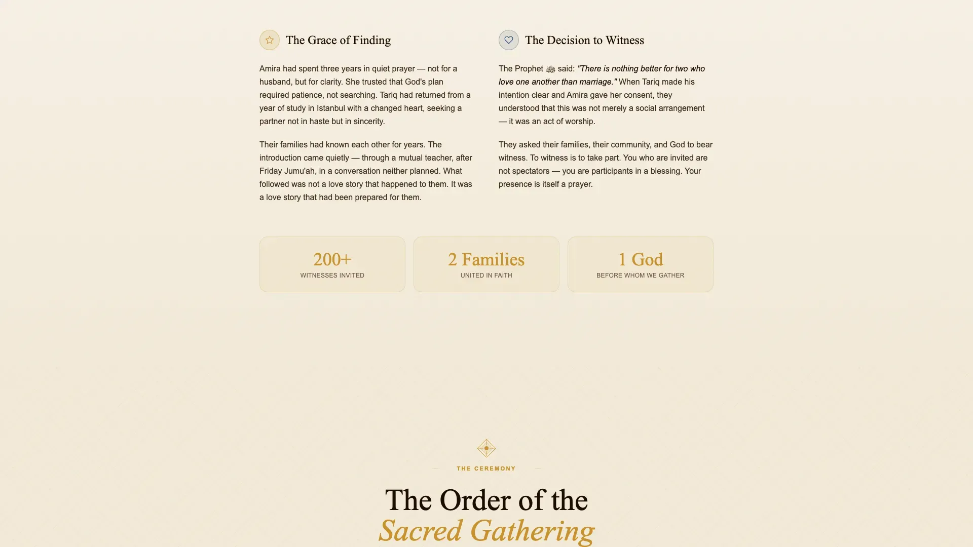 Devoted Faith Ceremony Landing Page Template