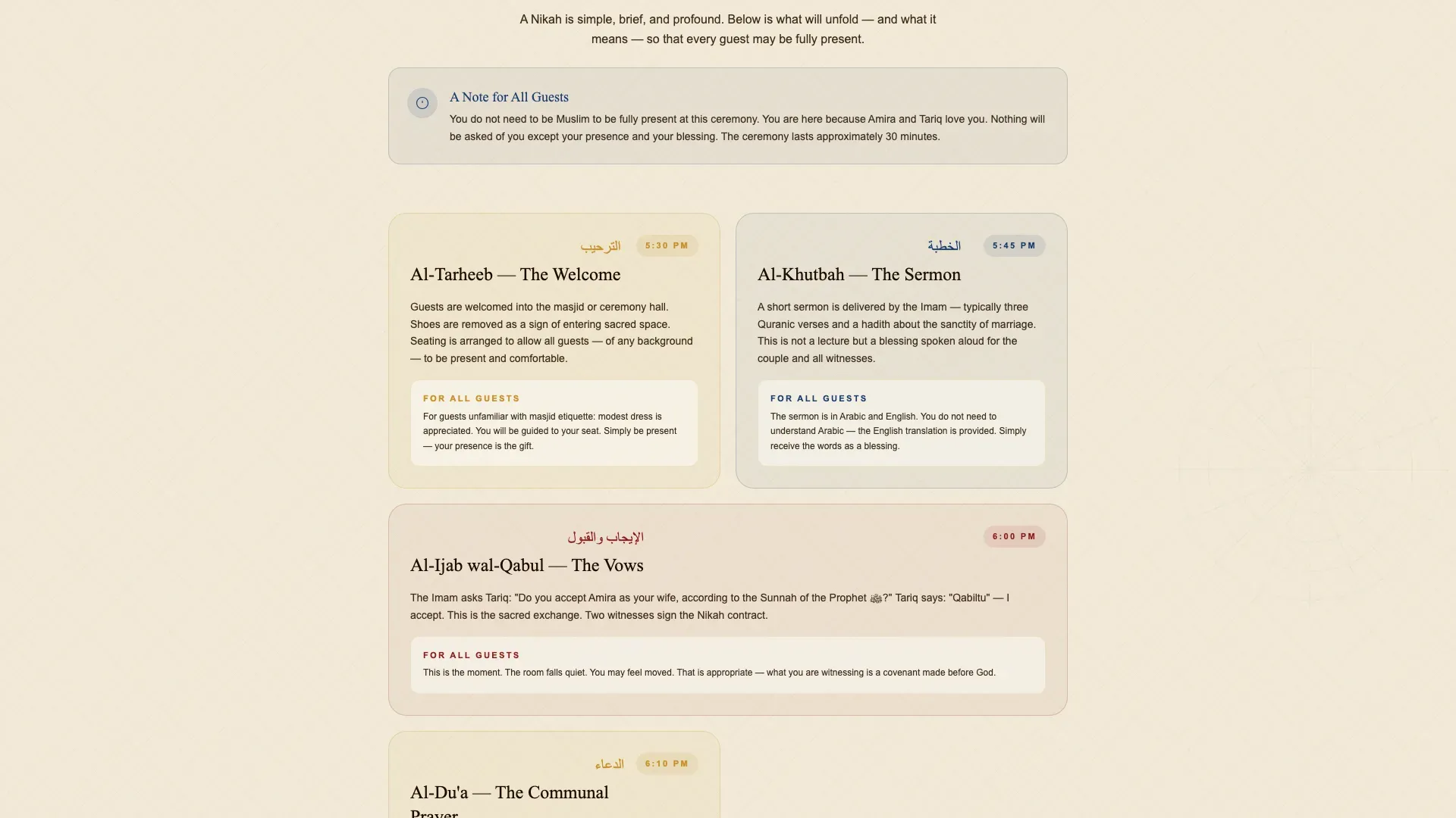 Devoted Faith Ceremony Landing Page Template