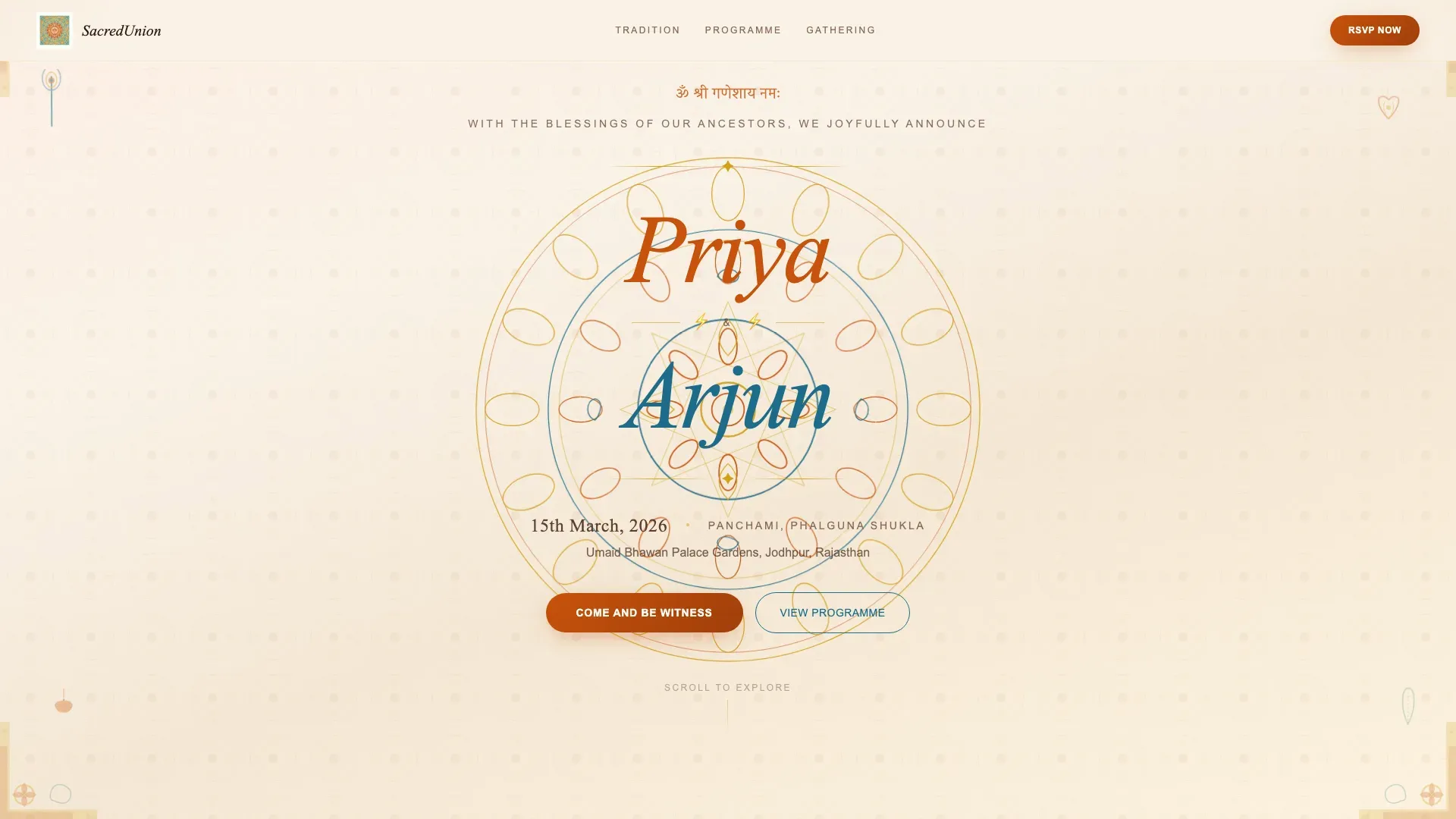 Authentic Cultural Ceremony Landing Page Template