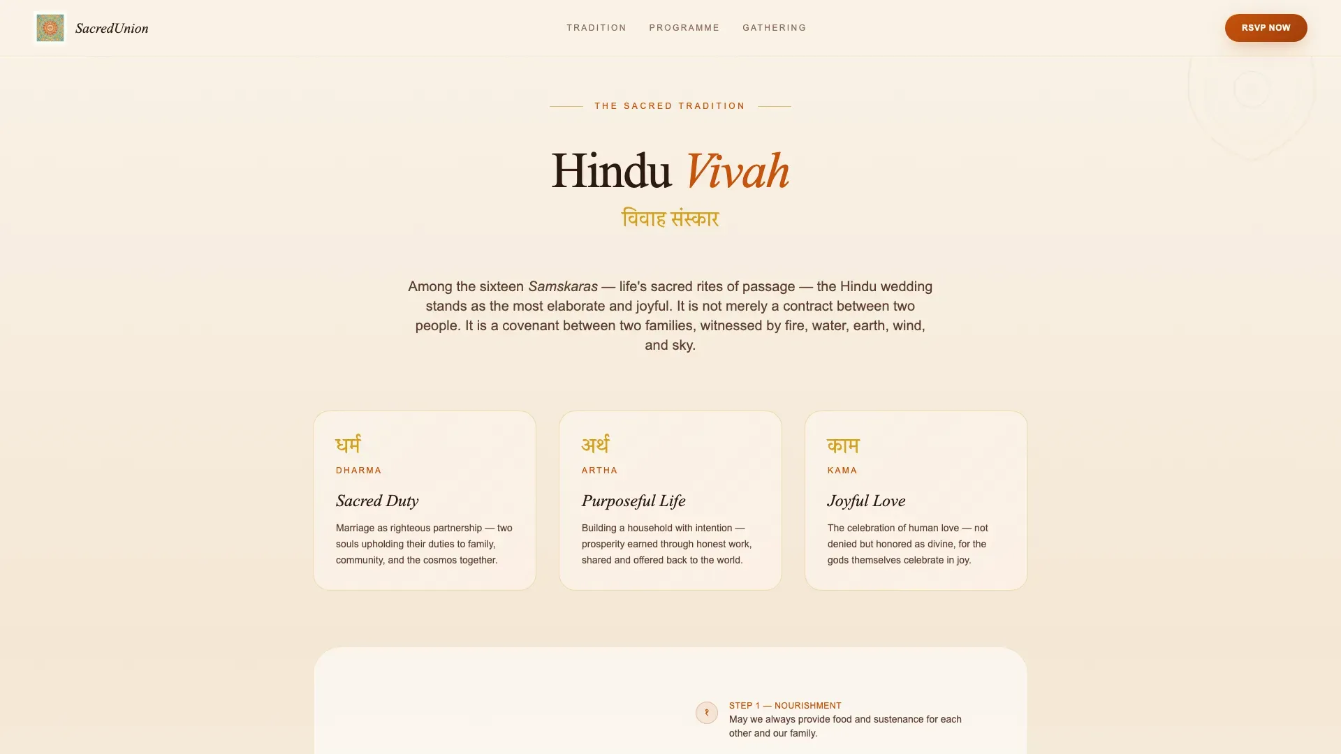 Authentic Cultural Ceremony Landing Page Template