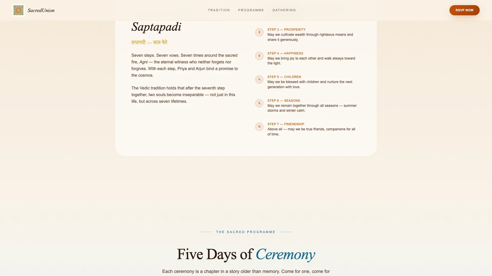 Authentic Cultural Ceremony Landing Page Template