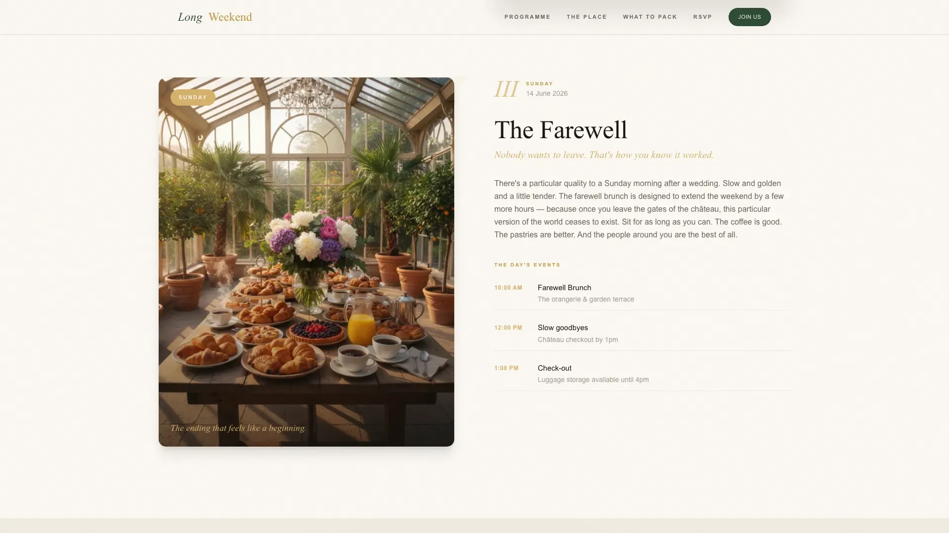 Editorial Multi-Day Wedding Landing Page Template