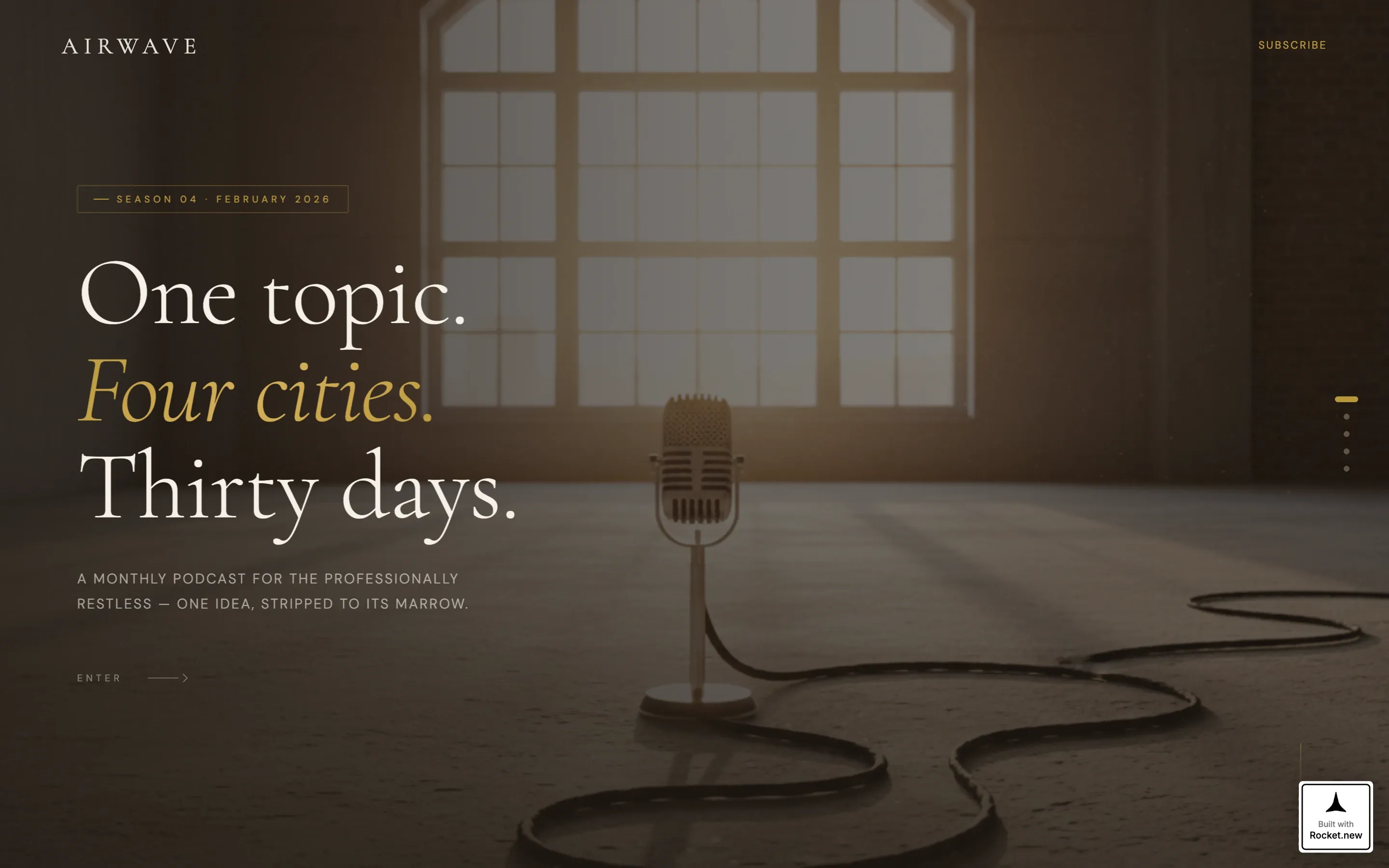 Podcast Landing Page Template, Horizontal Scroll
