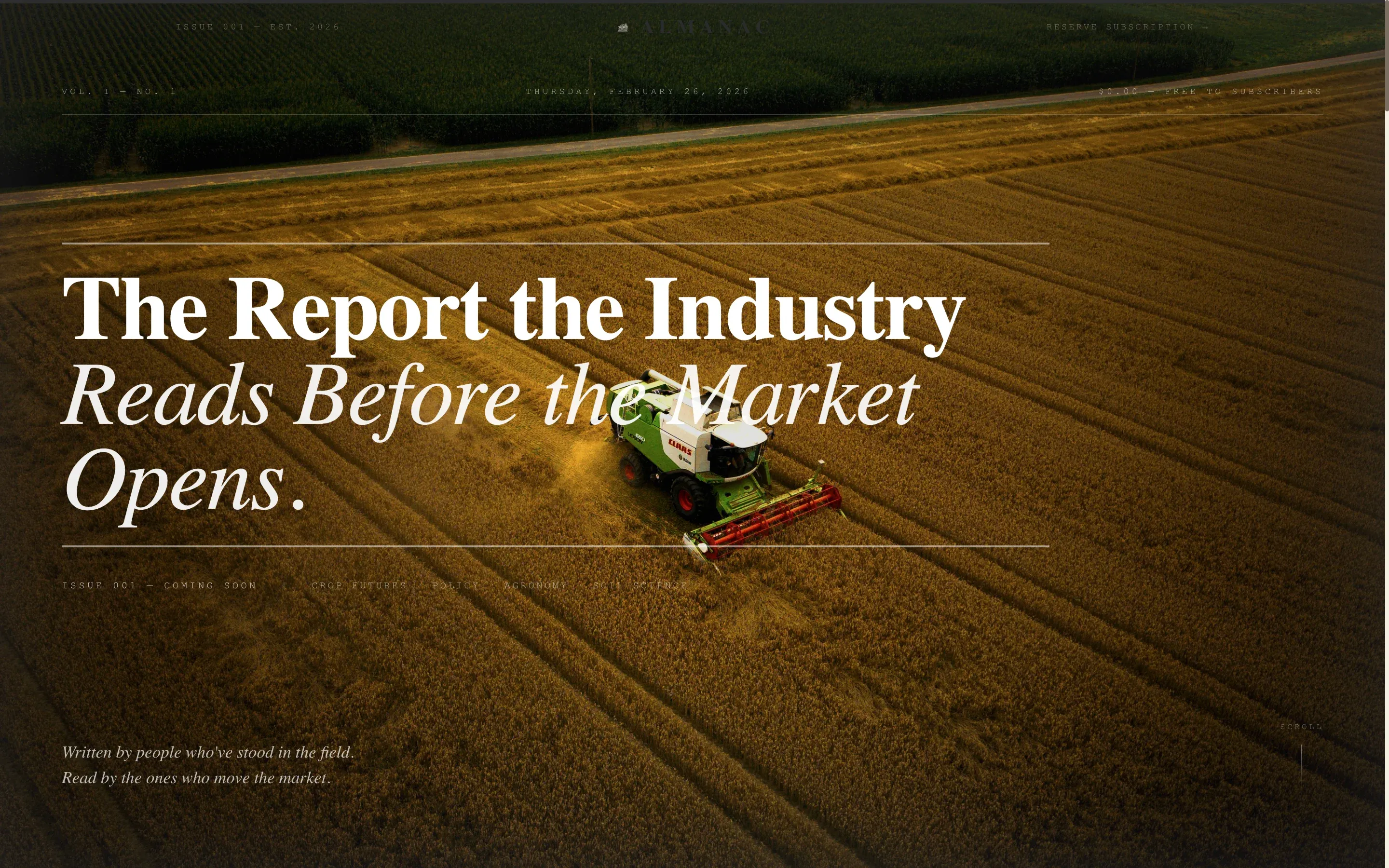Agriculture Report Landing Page Template