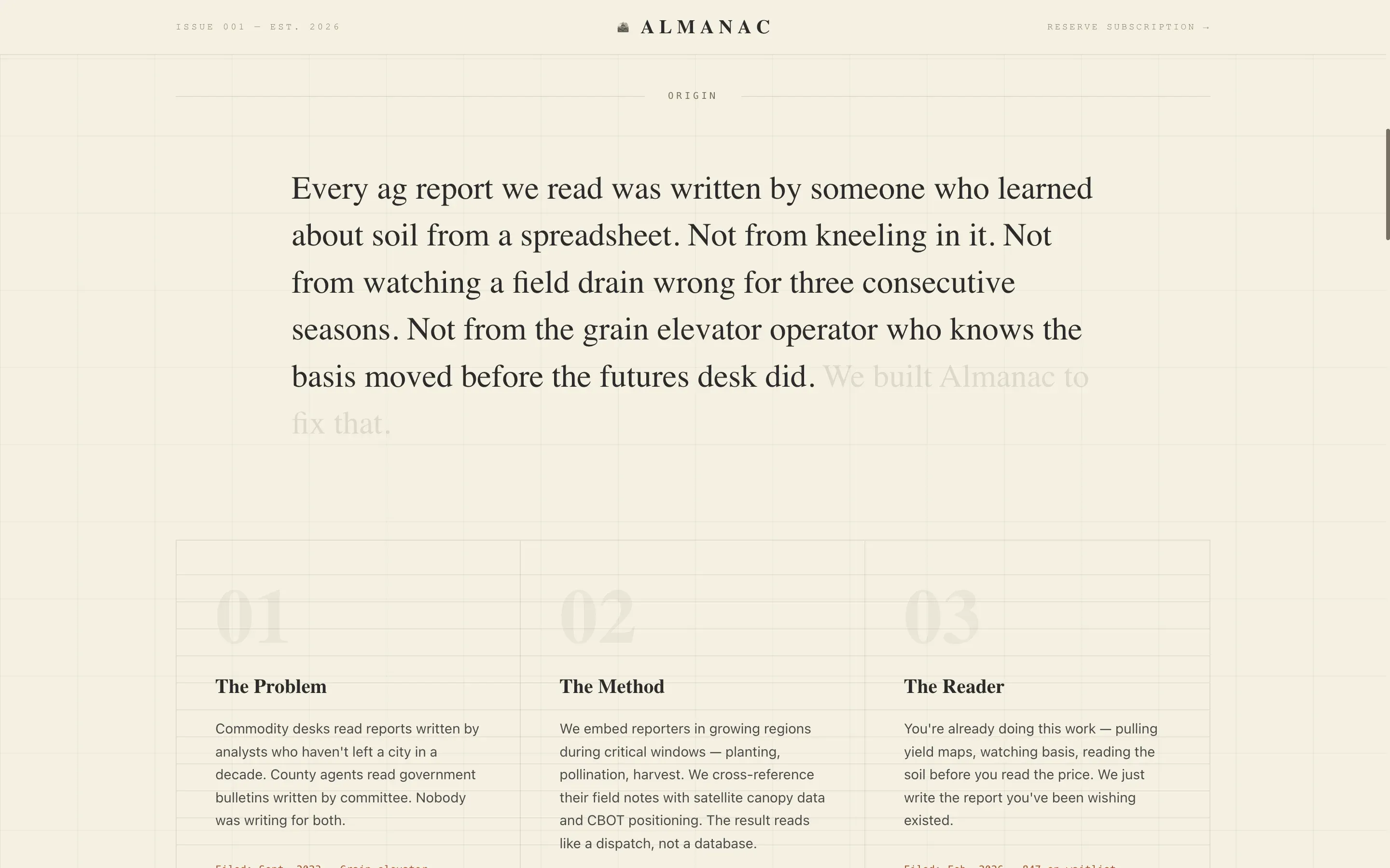 Agriculture Report Landing Page Template