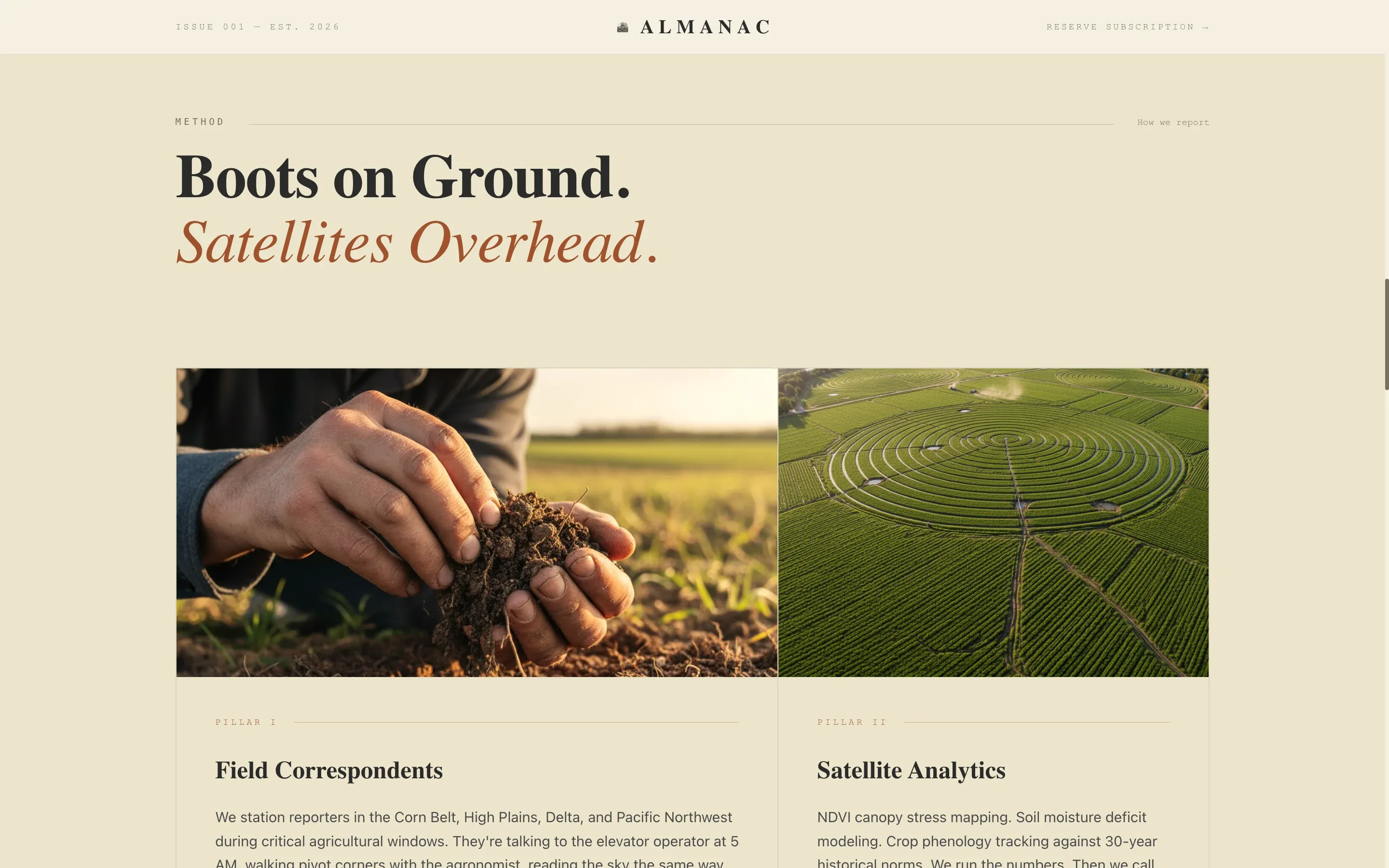 Agriculture Report Landing Page Template