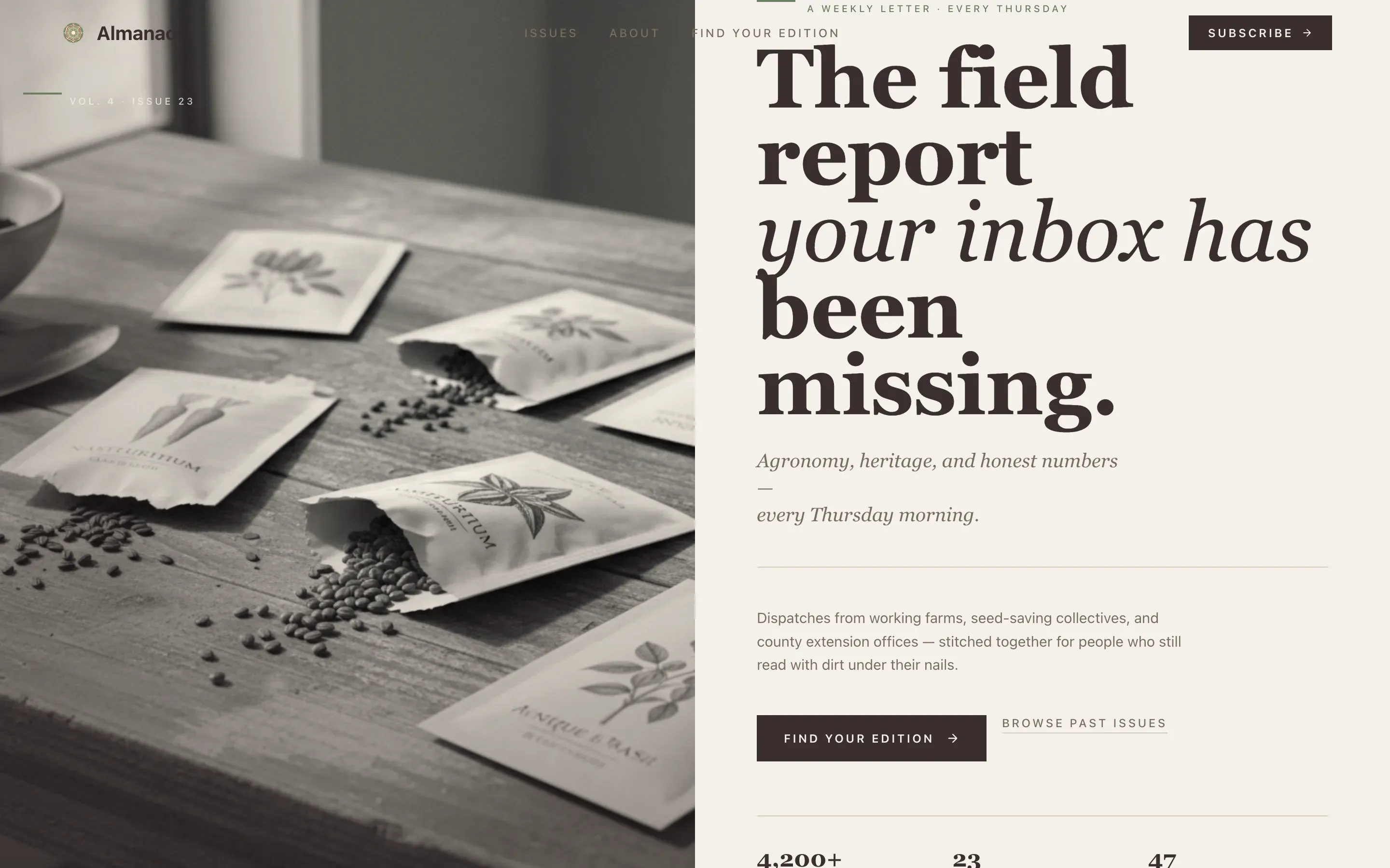 Agriculture Newsletter Landing Page Template
