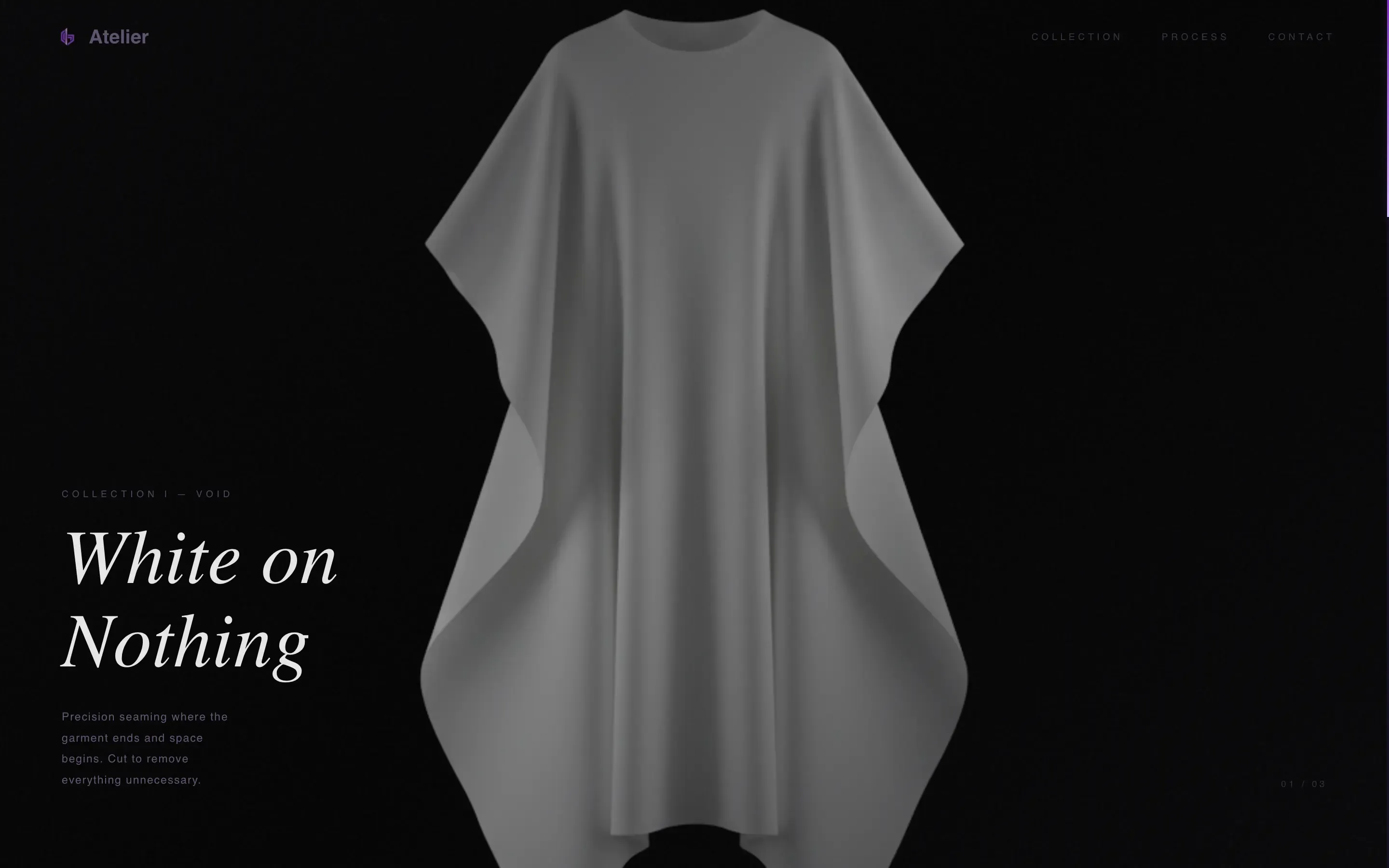 Cinematic Fashion Designer Portfolio Landing Page