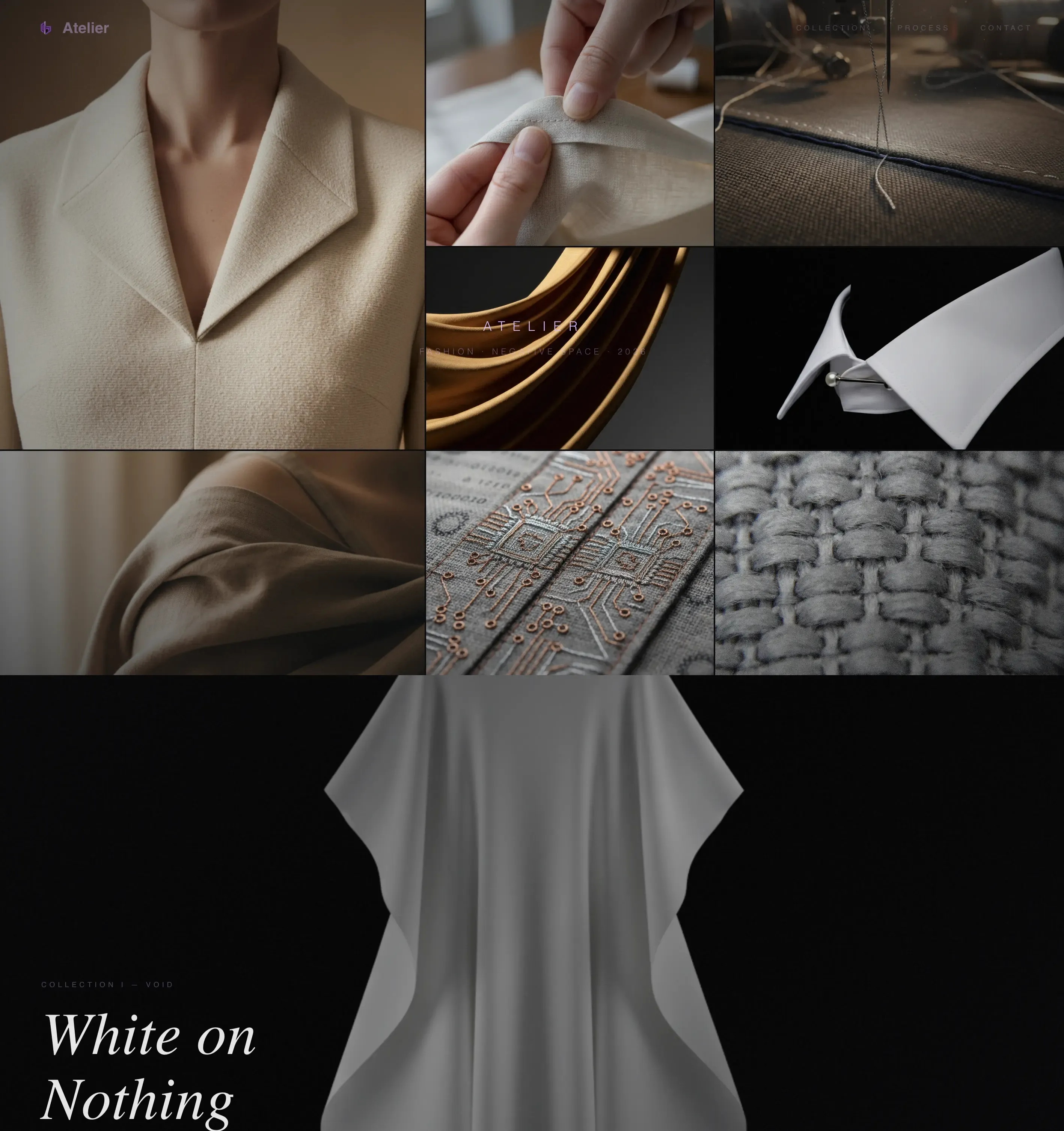 Cinematic Fashion Designer Portfolio Landing Page